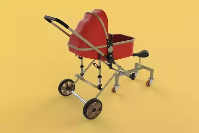 STROLLER  BABY INFANT TRIKE TROLLEY DRIVER TRAVEL 3D model