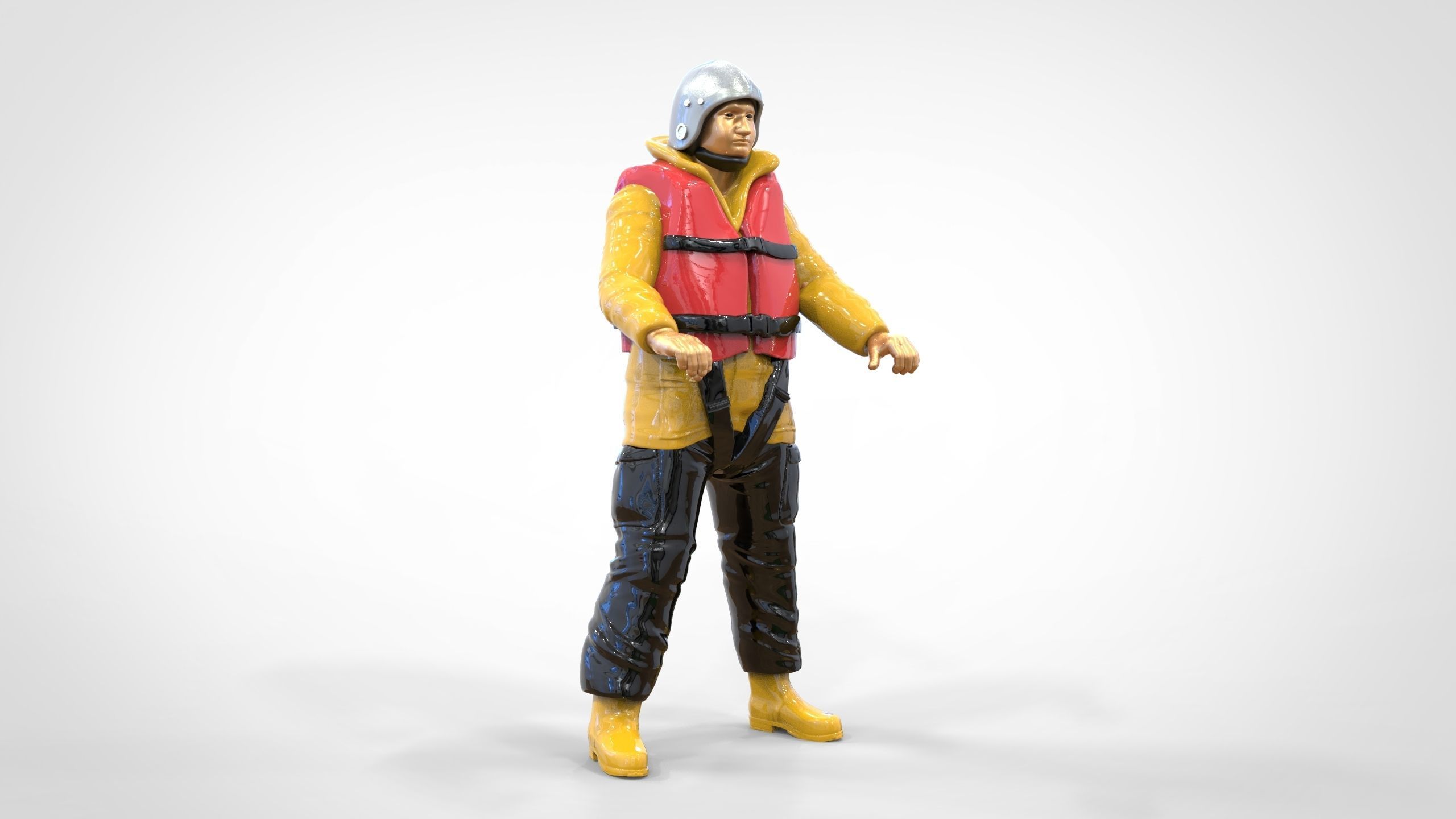 N10 Captain Royal National Lifeboat Institution RNLI Rescue crew 3D print model_33