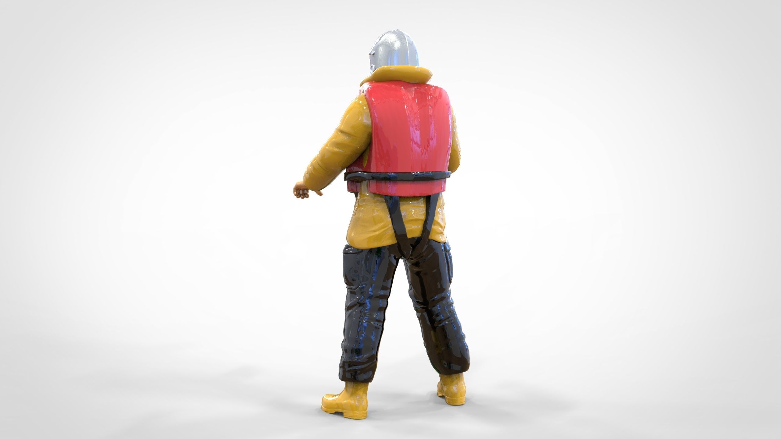 N10 Captain Royal National Lifeboat Institution RNLI Rescue crew 3D print model_17