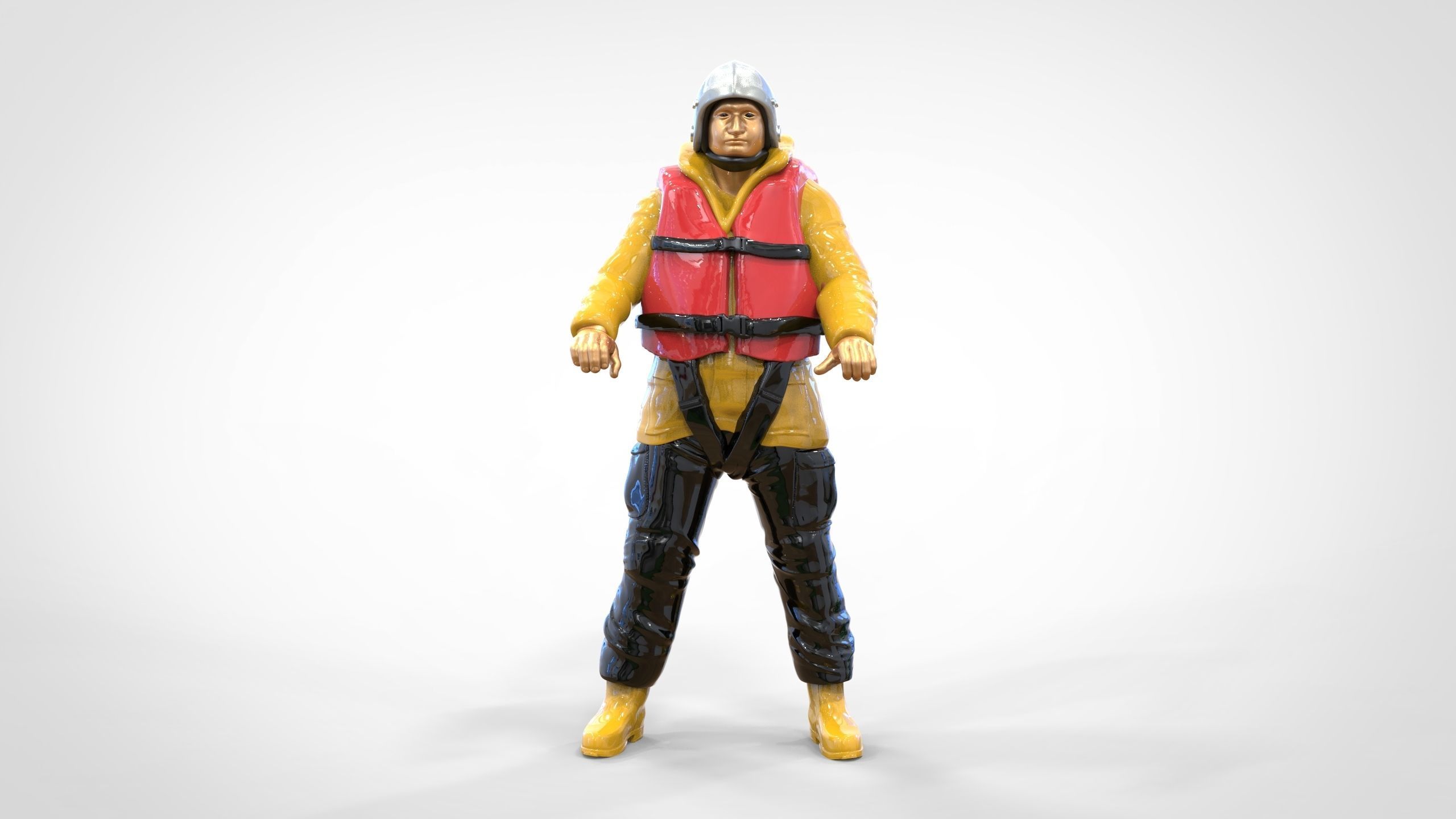 N10 Captain Royal National Lifeboat Institution RNLI Rescue crew 3D print model_3