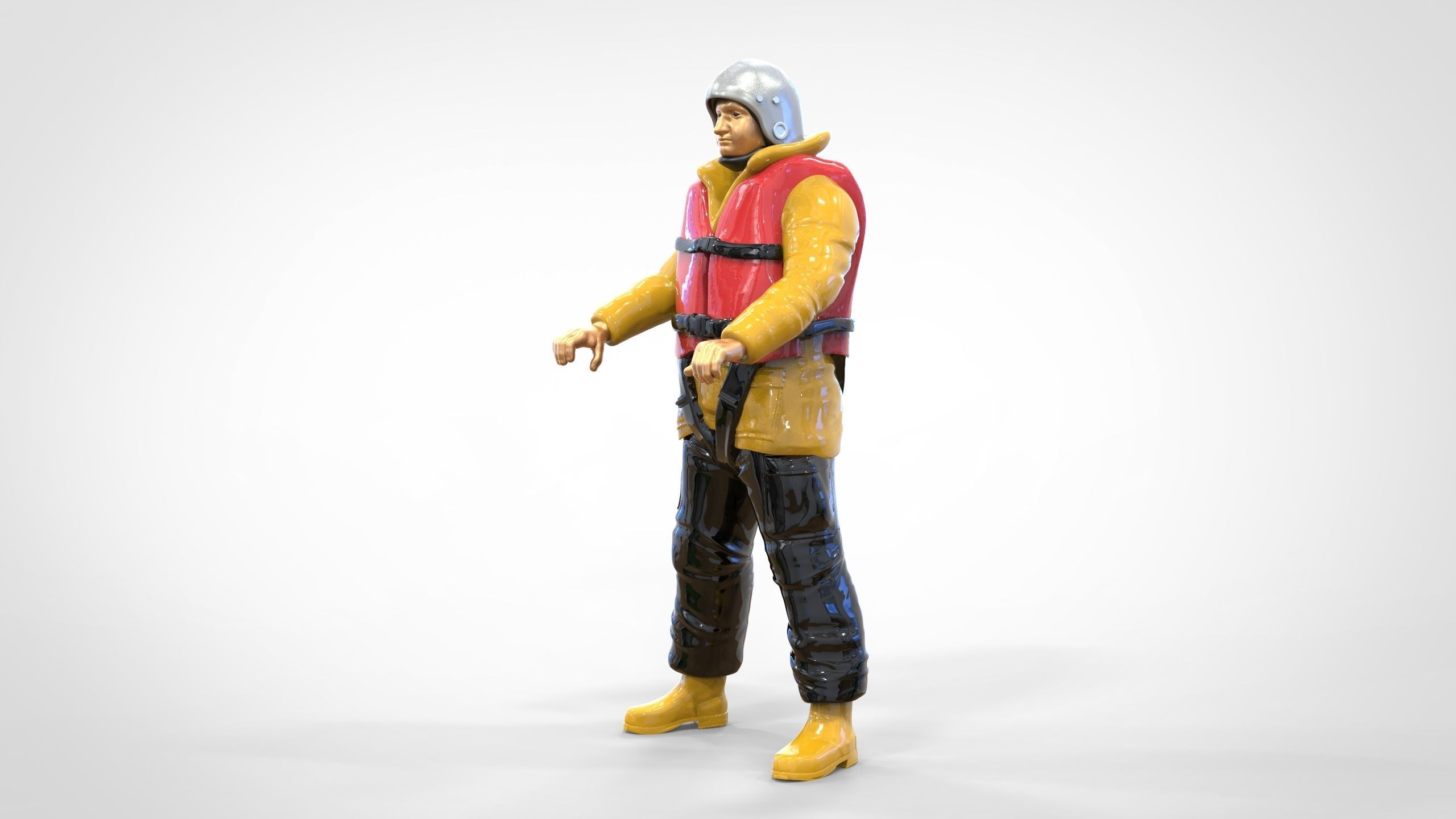 N10 Captain Royal National Lifeboat Institution RNLI Rescue crew 3D print model_7
