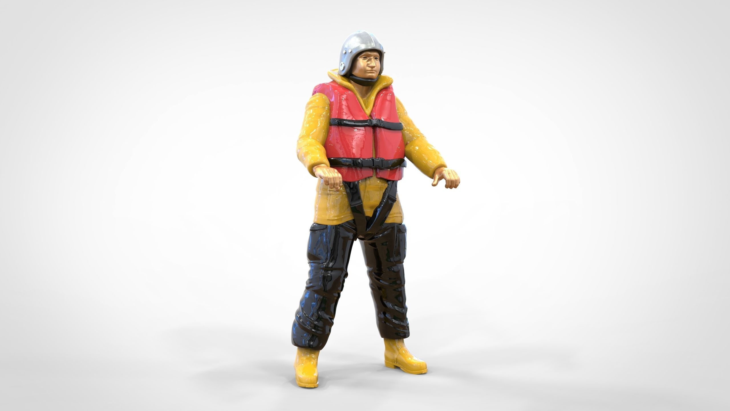 N10 Captain Royal National Lifeboat Institution RNLI Rescue crew 3D print model_34