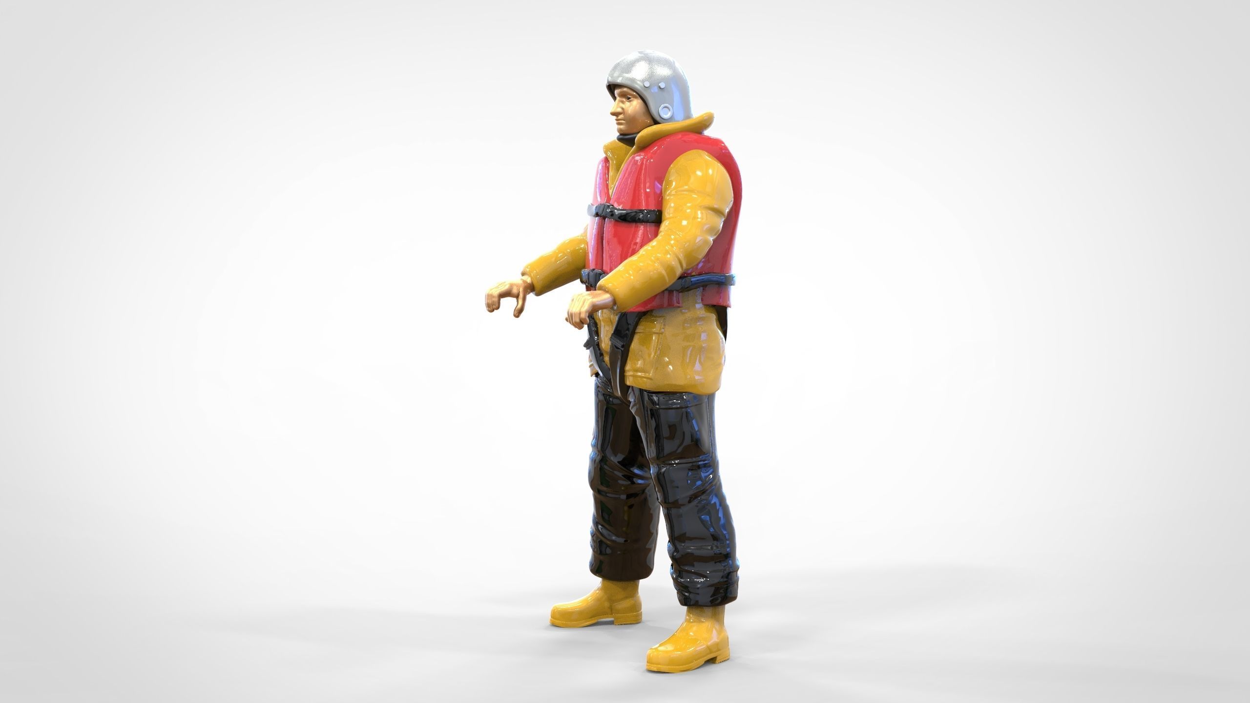 N10 Captain Royal National Lifeboat Institution RNLI Rescue crew 3D print model_8