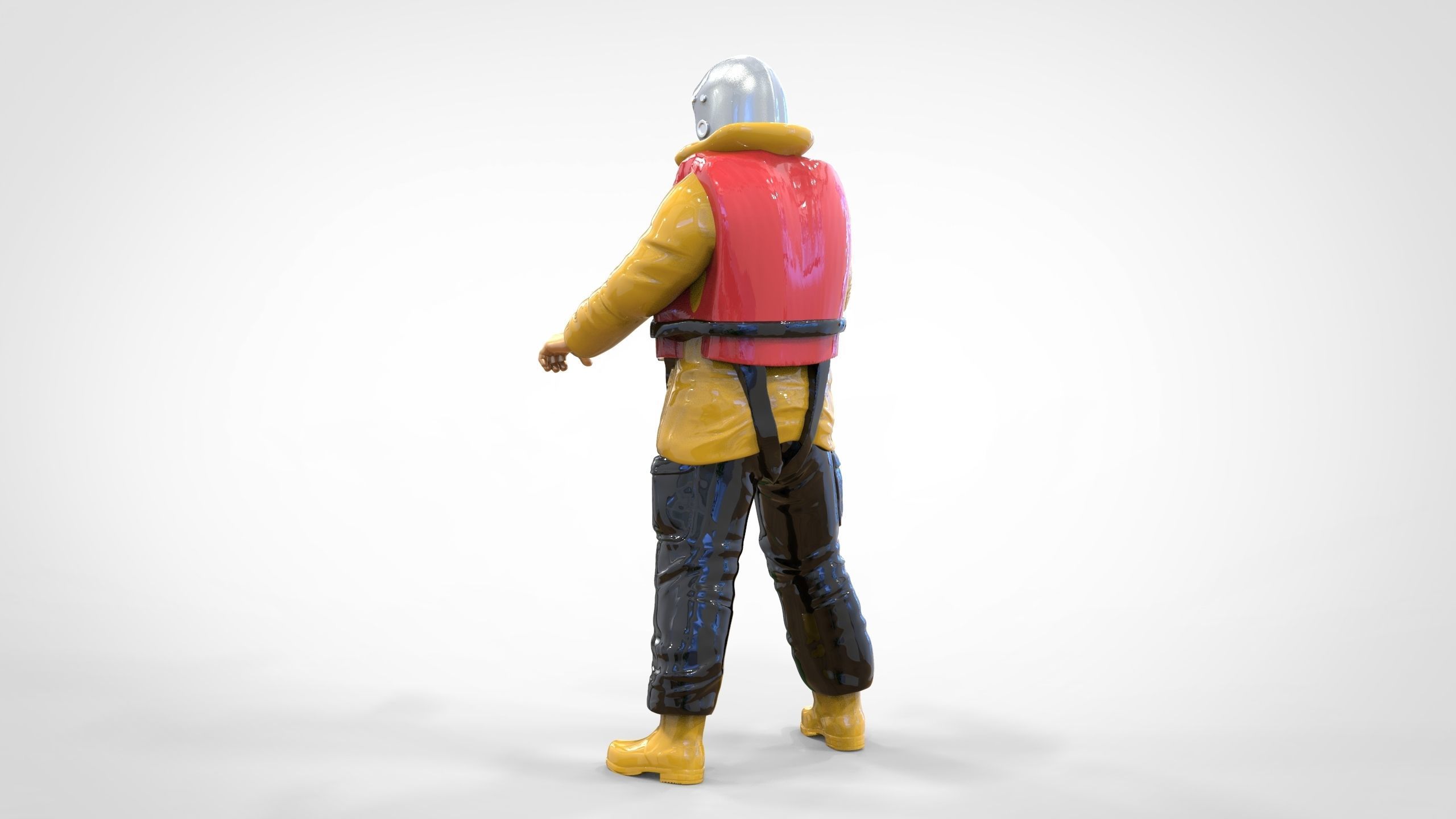 N10 Captain Royal National Lifeboat Institution RNLI Rescue crew 3D print model_16