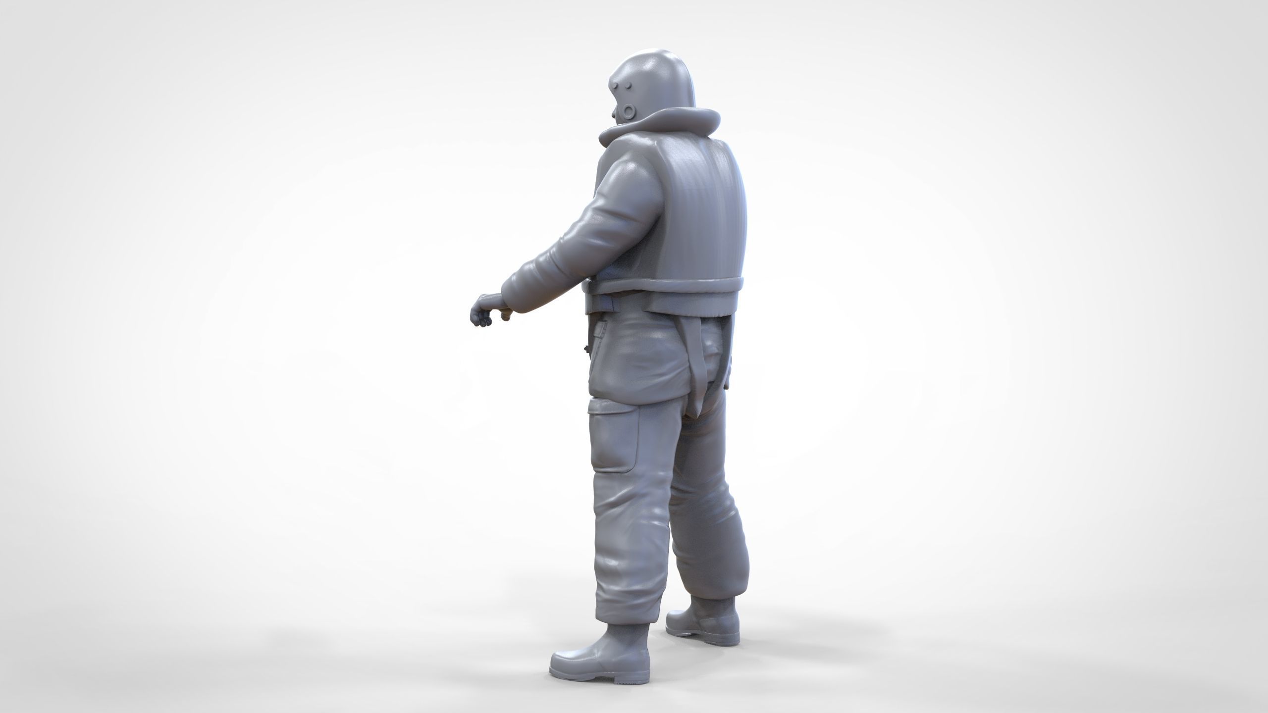 N10 Captain Royal National Lifeboat Institution RNLI Rescue crew 3D print model_48