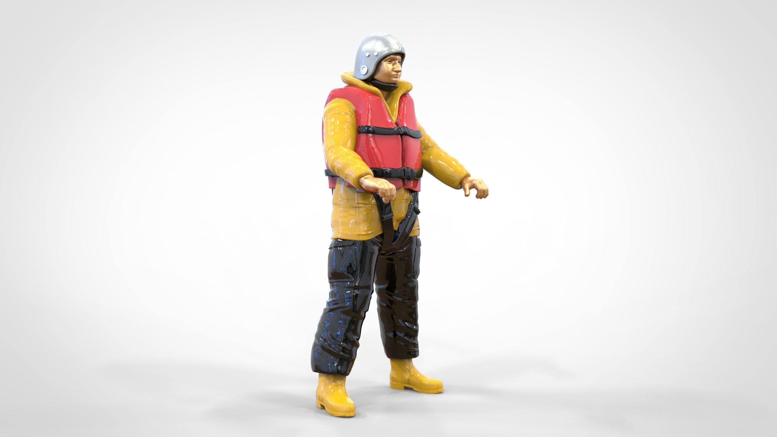 N10 Captain Royal National Lifeboat Institution RNLI Rescue crew 3D print model_32