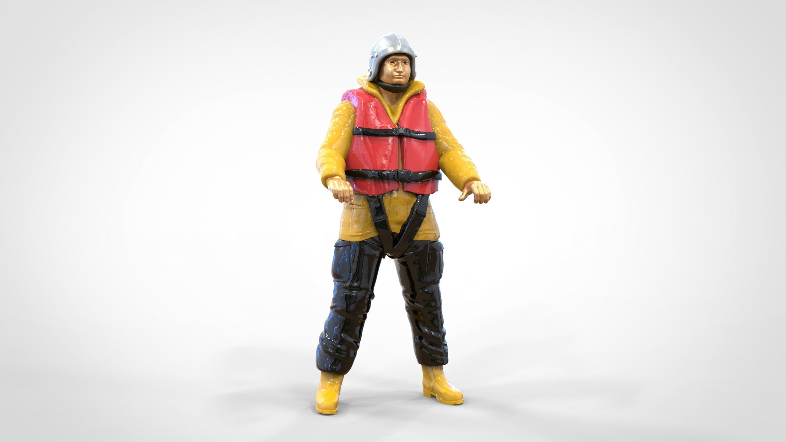 N10 Captain Royal National Lifeboat Institution RNLI Rescue crew 3D print model_35