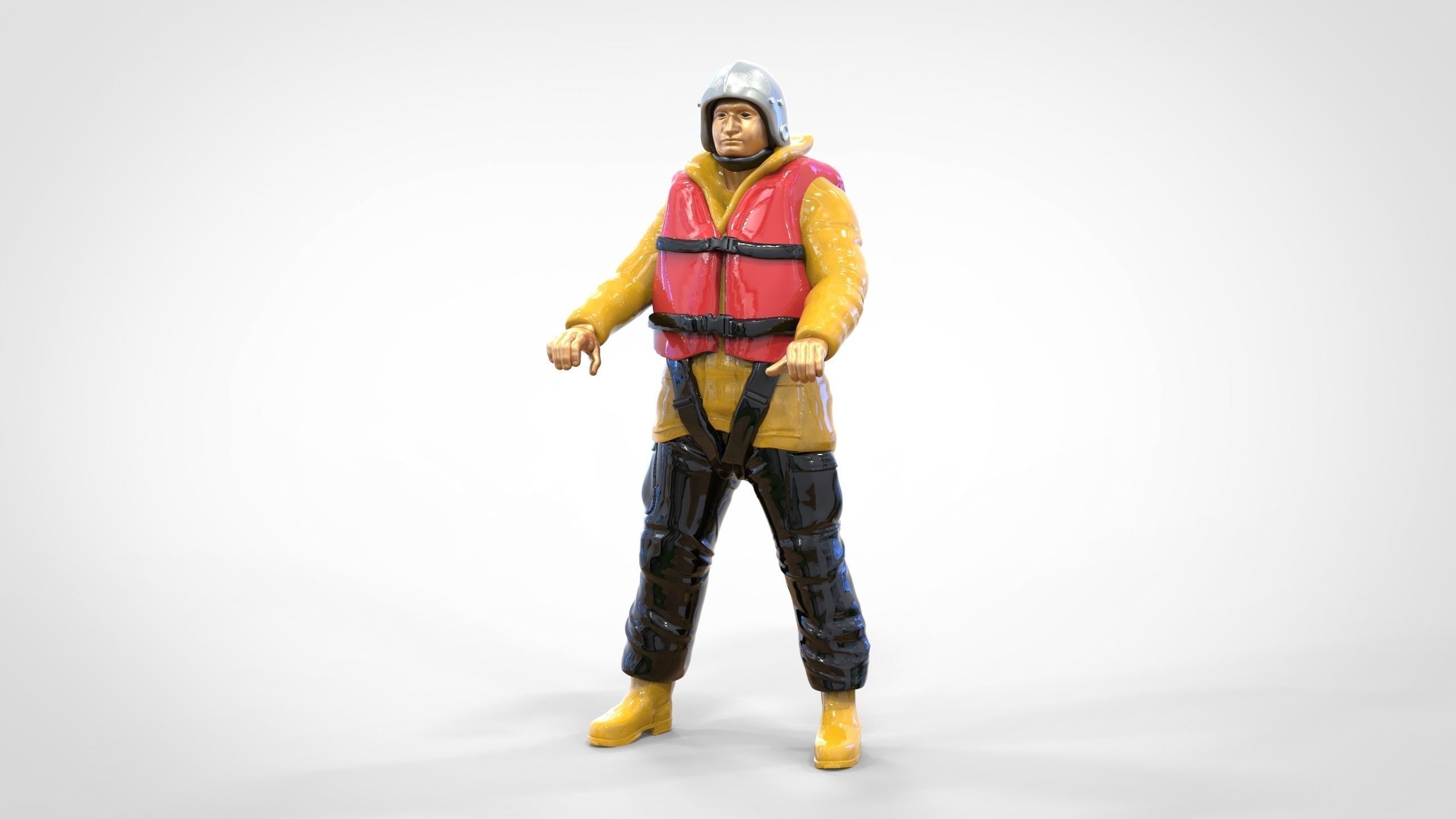 N10 Captain Royal National Lifeboat Institution RNLI Rescue crew 3D print model_4