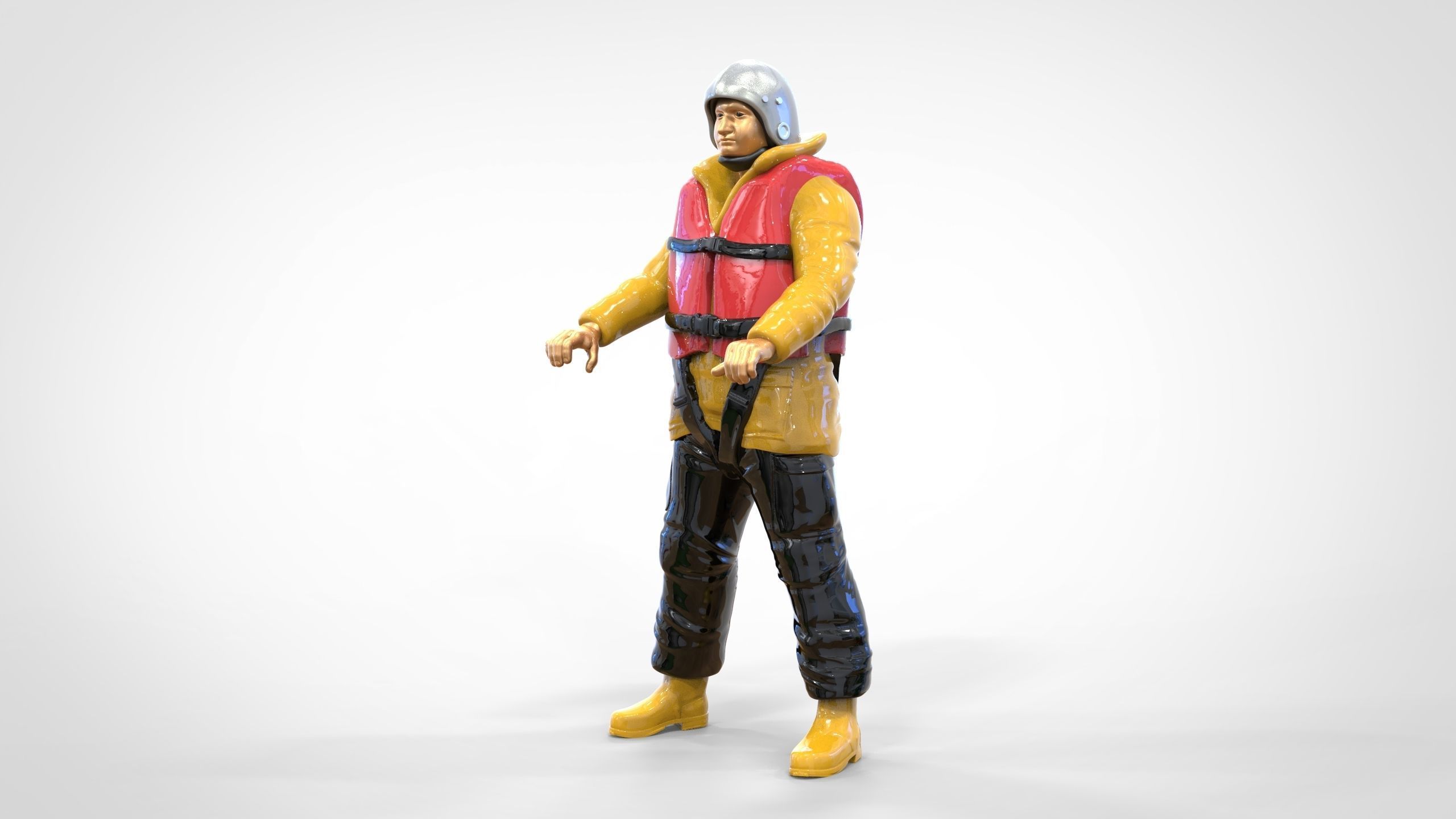 N10 Captain Royal National Lifeboat Institution RNLI Rescue crew 3D print model_6