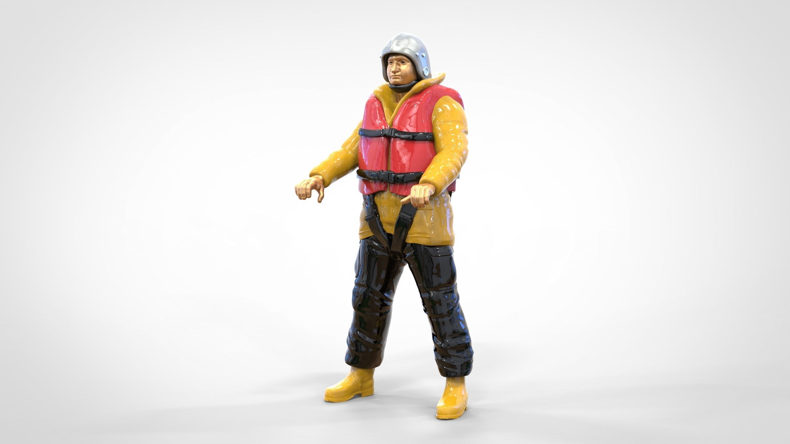 N10 Captain Royal National Lifeboat Institution RNLI Rescue crew 3D print model_5