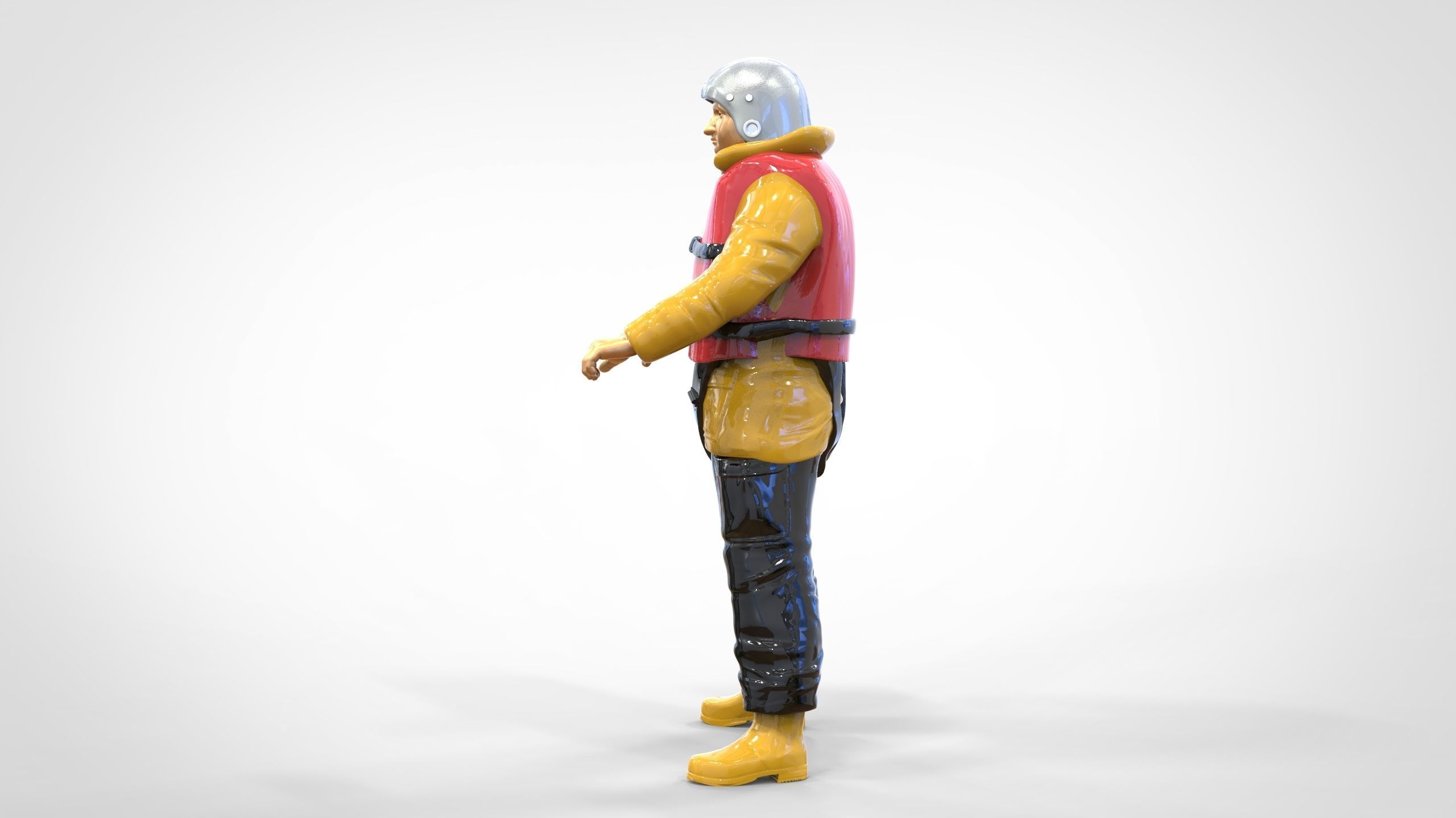 N10 Captain Royal National Lifeboat Institution RNLI Rescue crew 3D print model_11