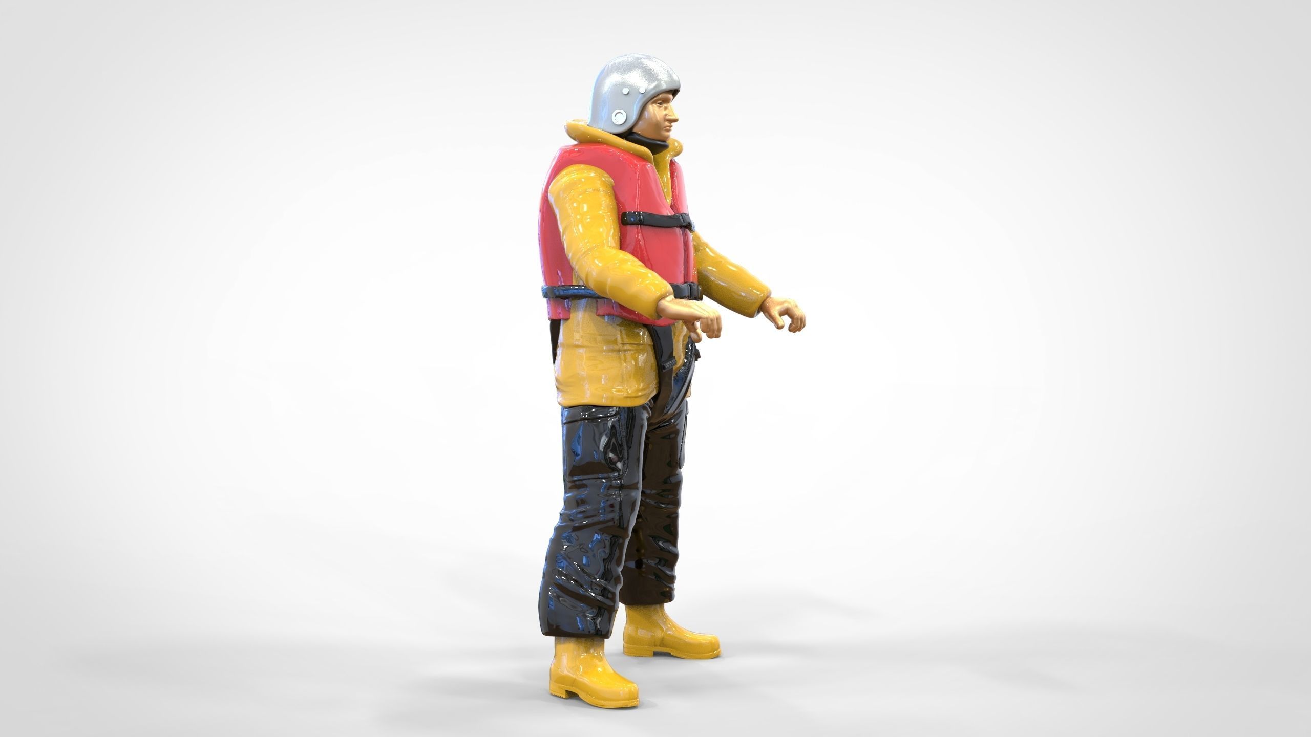 N10 Captain Royal National Lifeboat Institution RNLI Rescue crew 3D print model_22