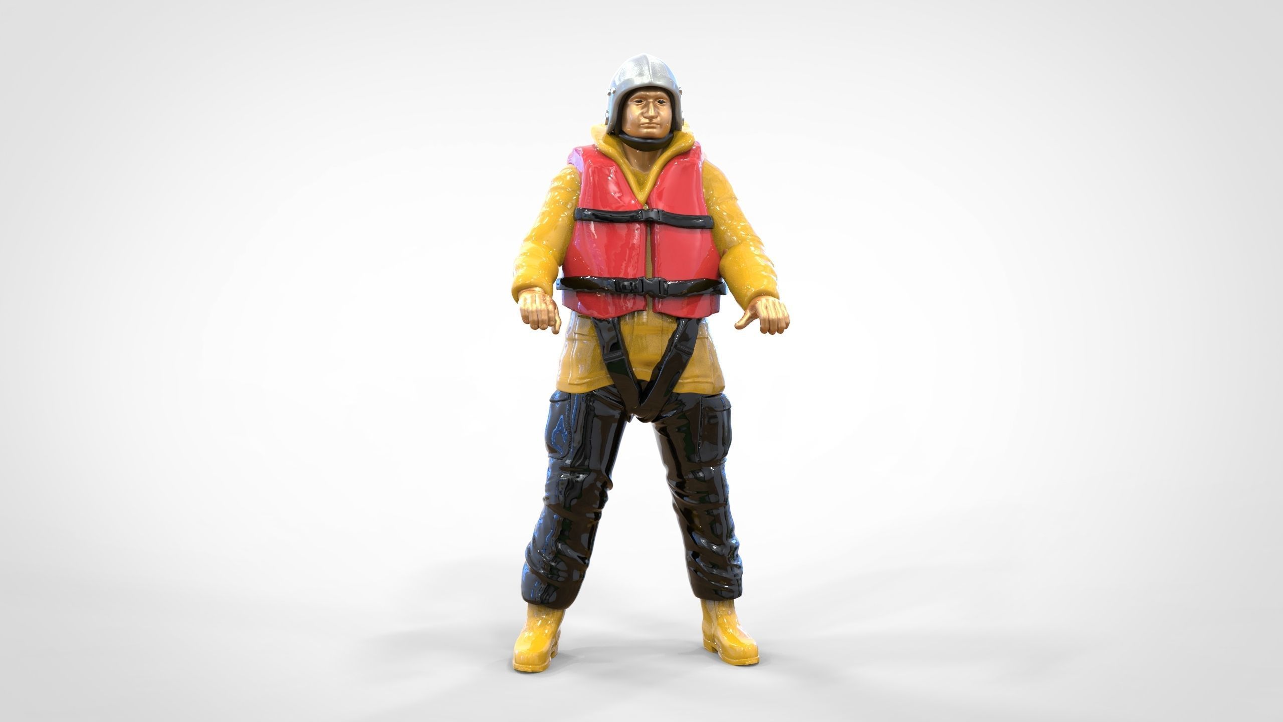 N10 Captain Royal National Lifeboat Institution RNLI Rescue crew 3D print model_36