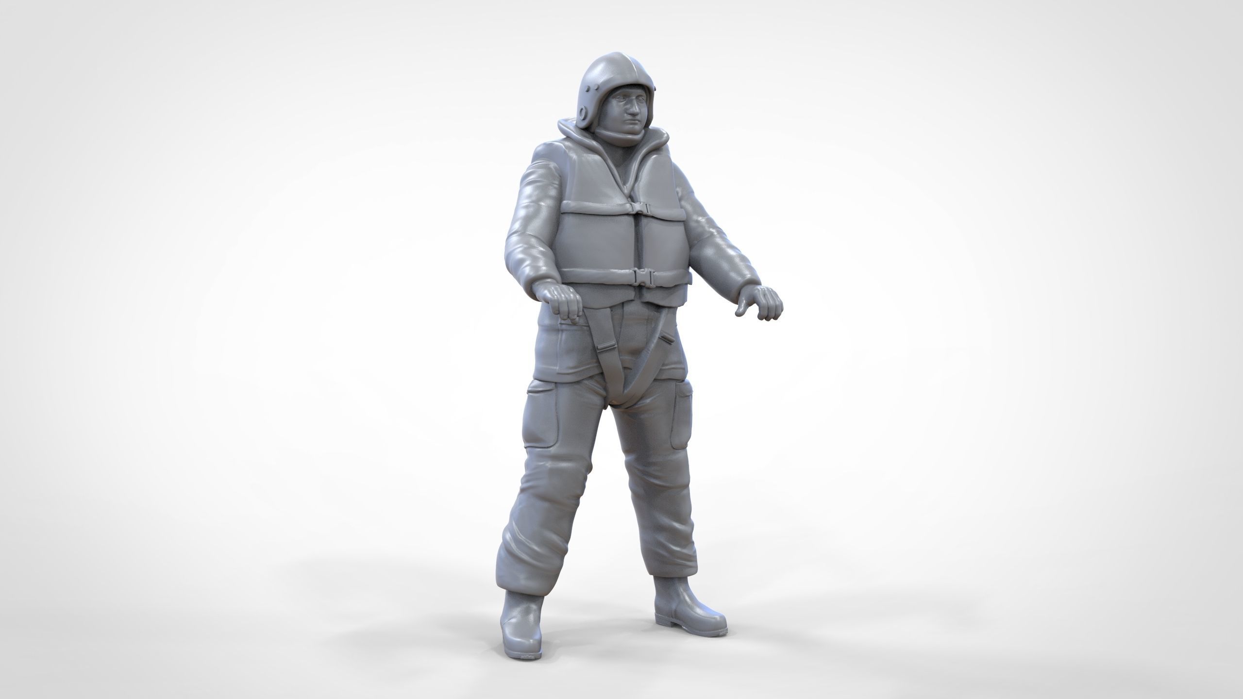 N10 Captain Royal National Lifeboat Institution RNLI Rescue crew 3D print model_43