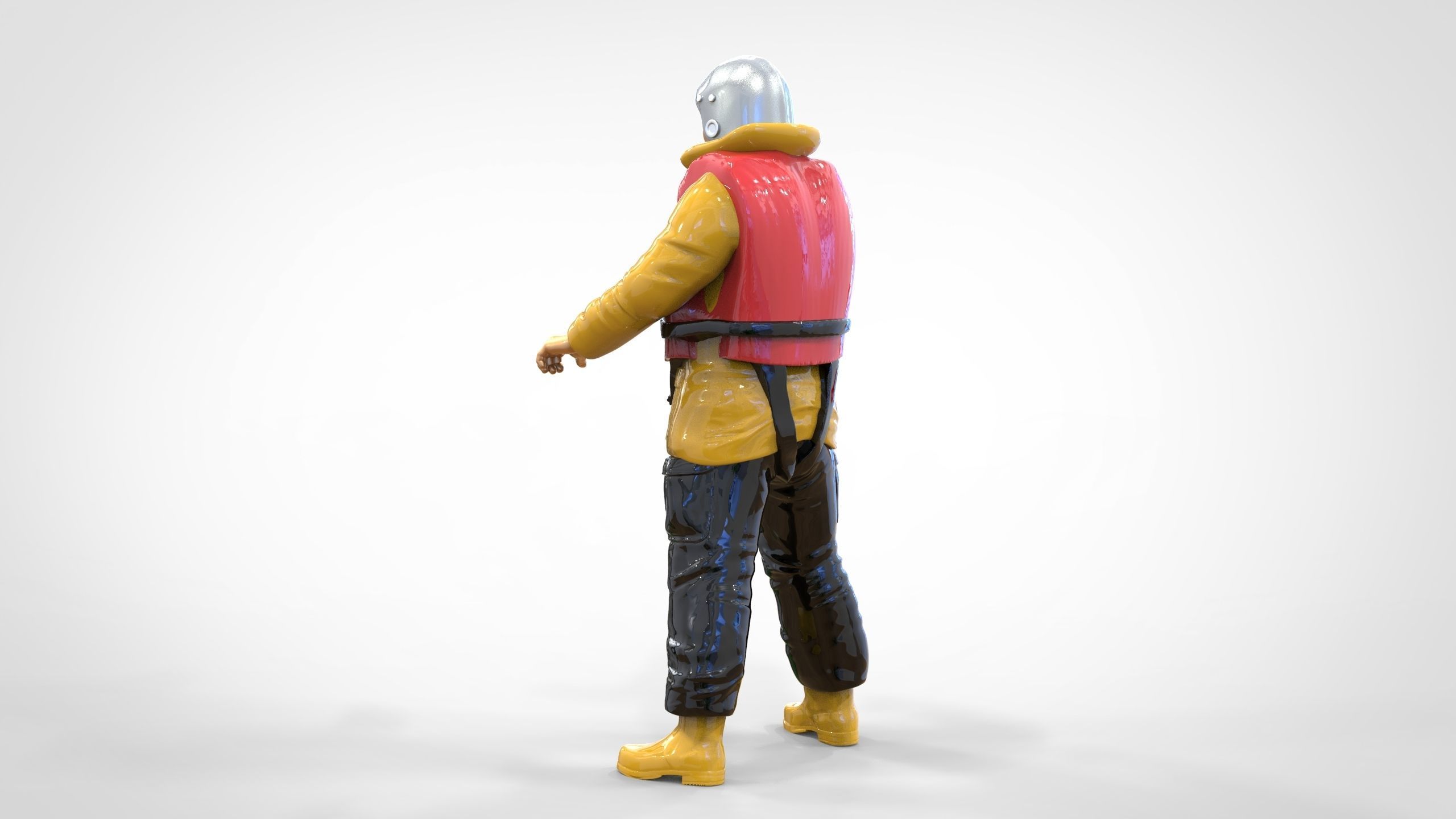 N10 Captain Royal National Lifeboat Institution RNLI Rescue crew 3D print model_15