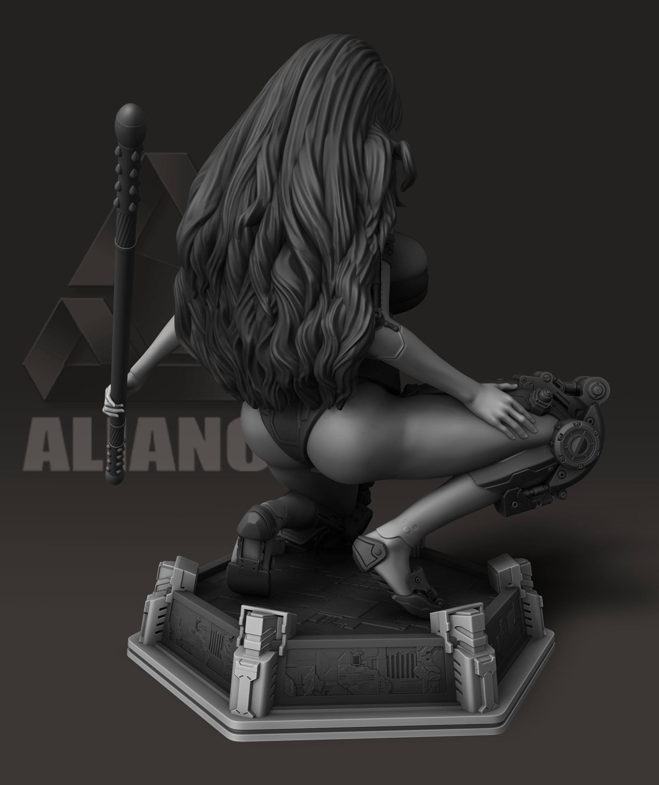 Female Cyborg - Concept Design 3D print model_2