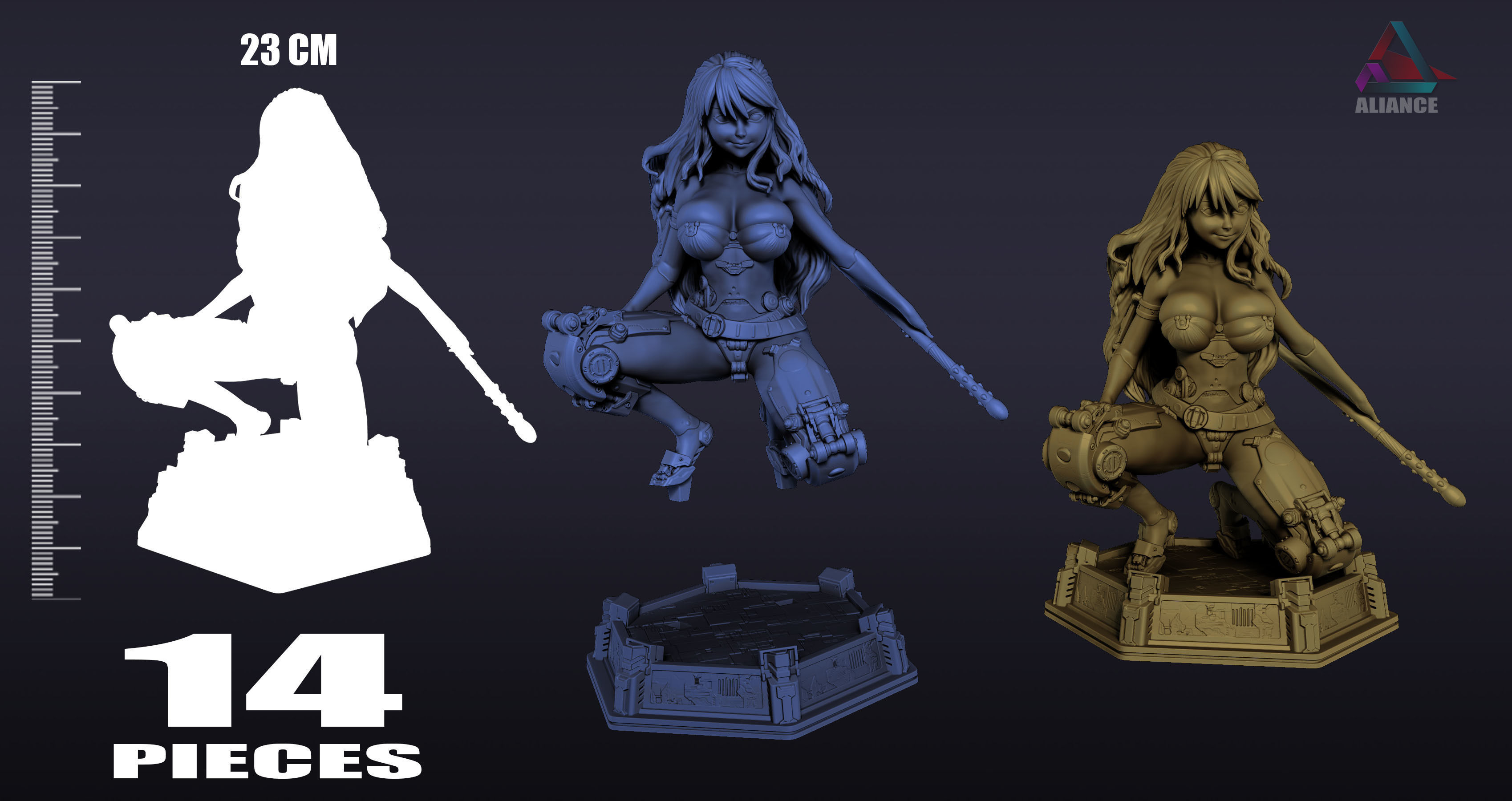 Female Cyborg - Concept Design 3D print model_4