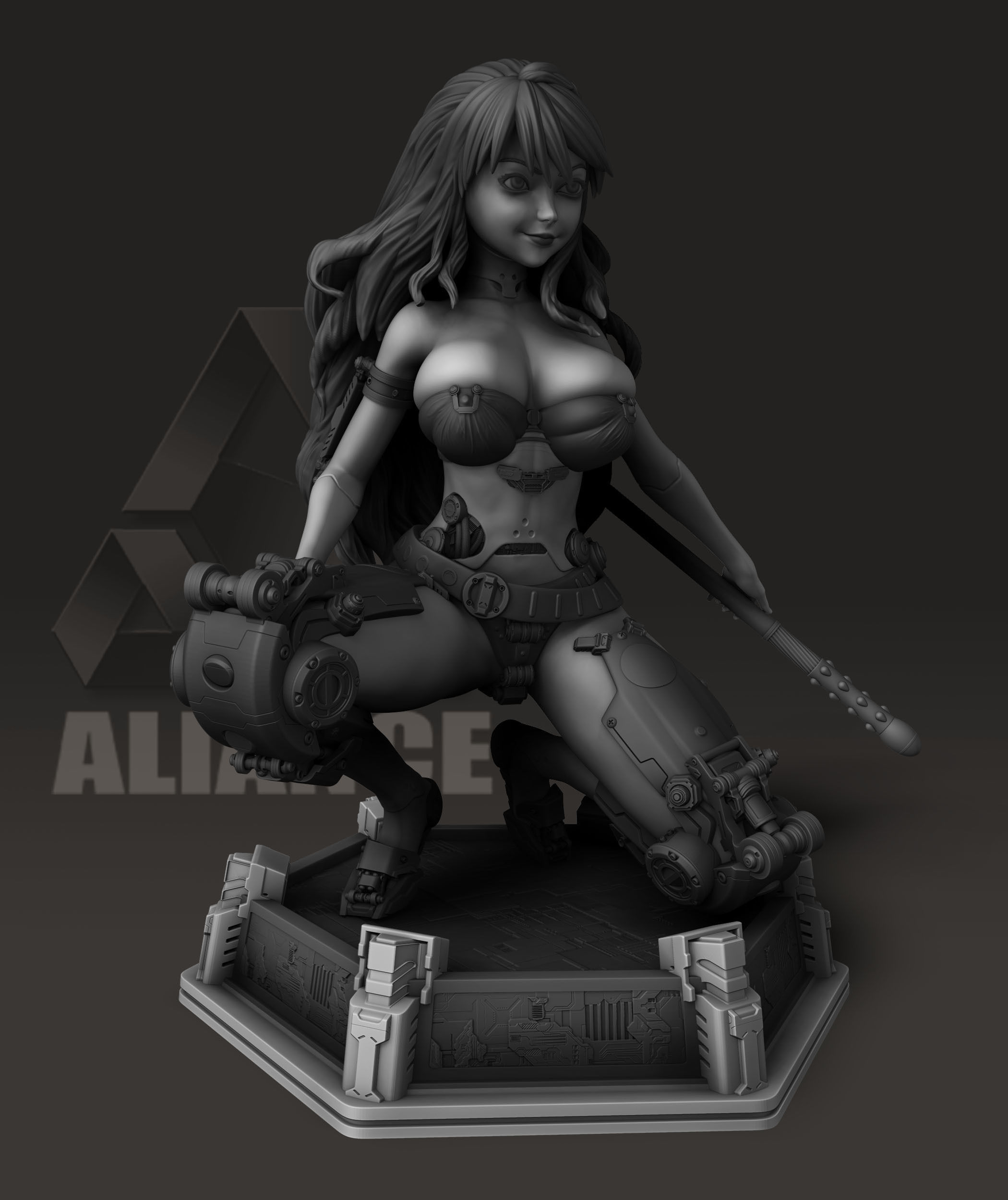Female Cyborg - Concept Design 3D print model_1