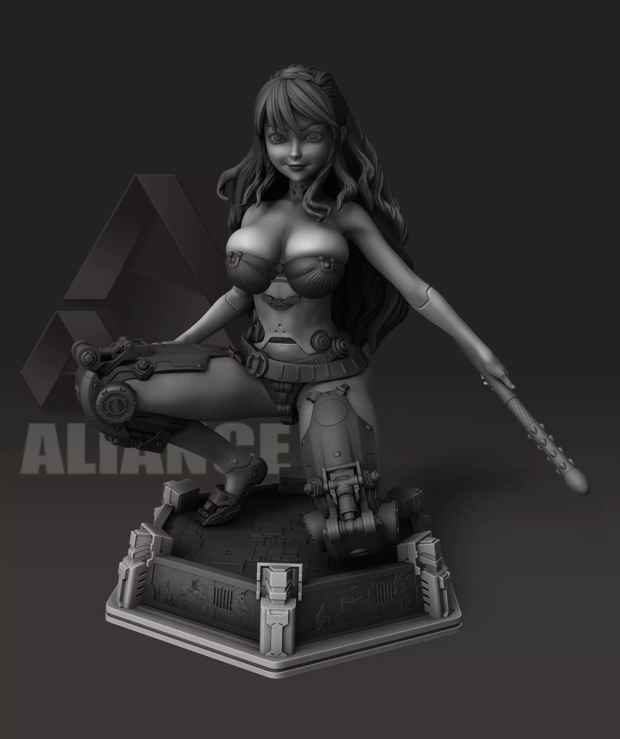 Female Cyborg - Concept Design 3D print model_0