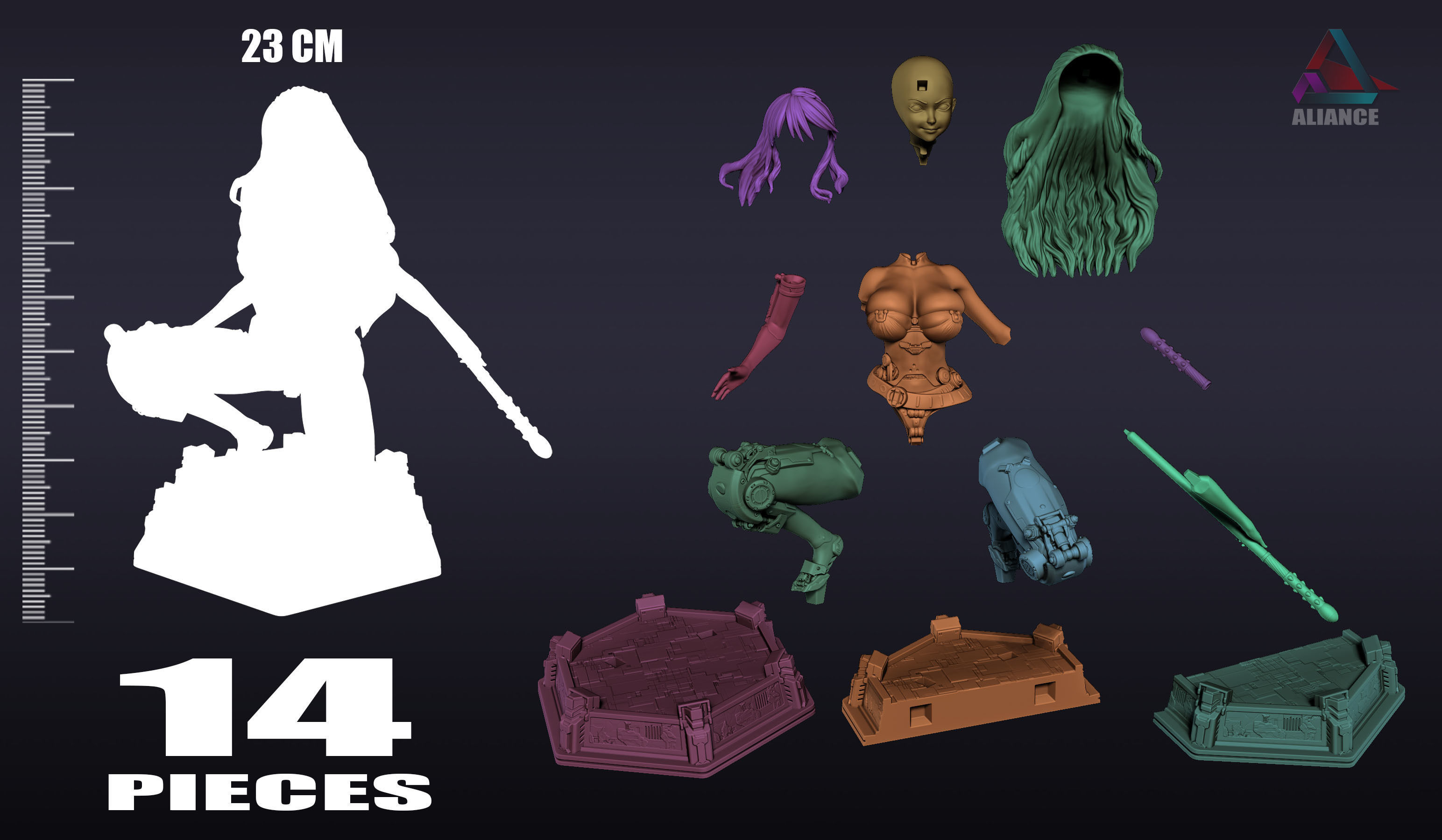 Female Cyborg - Concept Design 3D print model_5