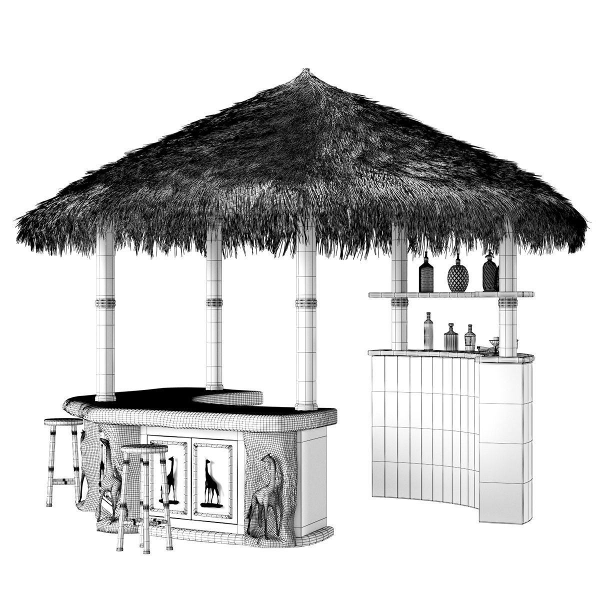 Bar Giraffes 3D model_6