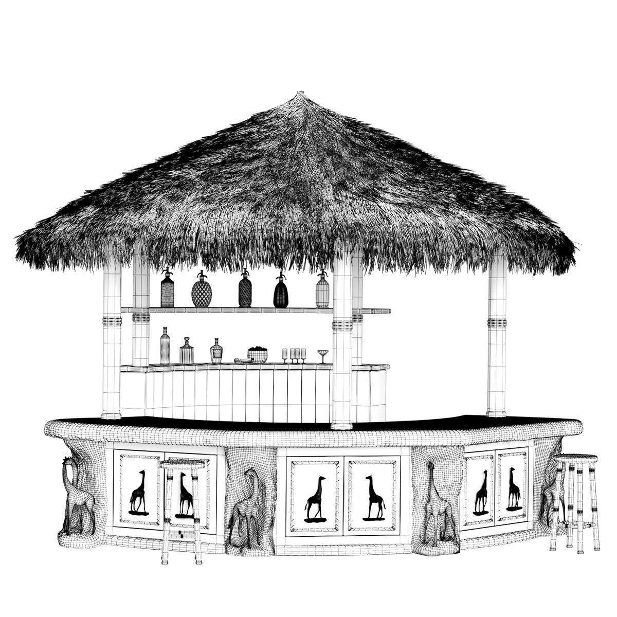Bar Giraffes 3D model_4