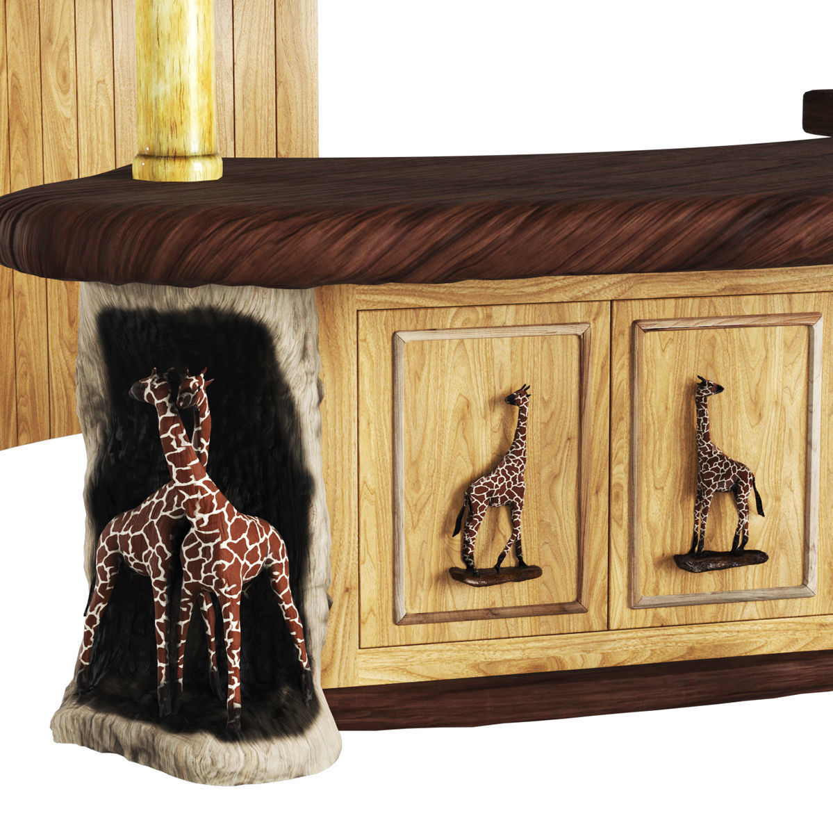 Bar Giraffes 3D model_2