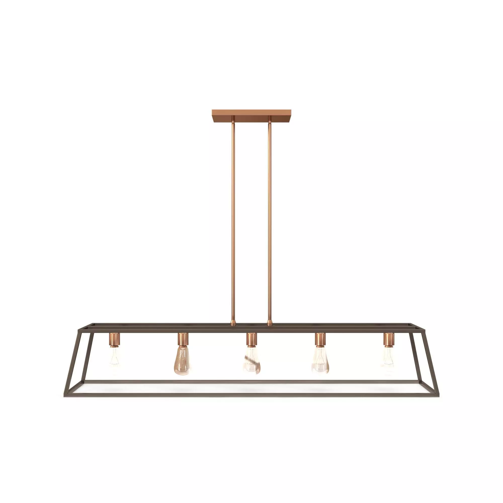 Sleek Minimalist Island Chandelier 5 Light Bronze Free 3D model