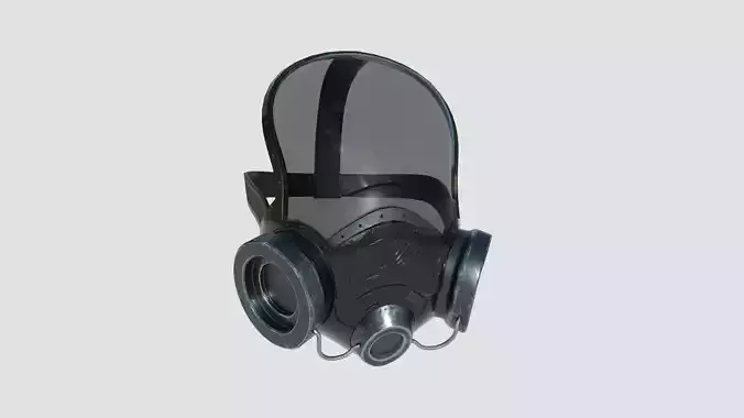 Gas Mask A1 Black - Full Face - Character Design Fashion Low-poly 3D model
