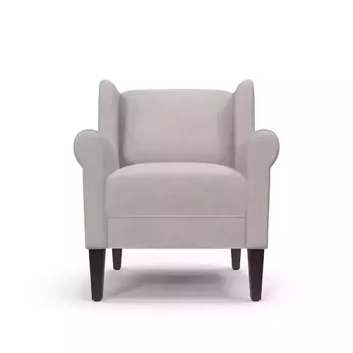 Georgia Accent Chair In Linen Blend White 3D model
