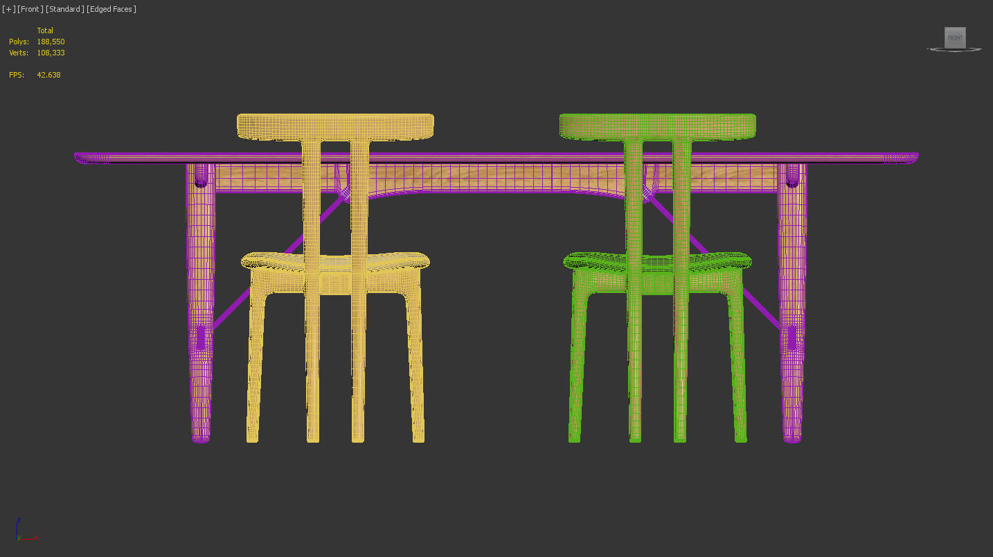 Dinning set by carl hansen 3D model_10