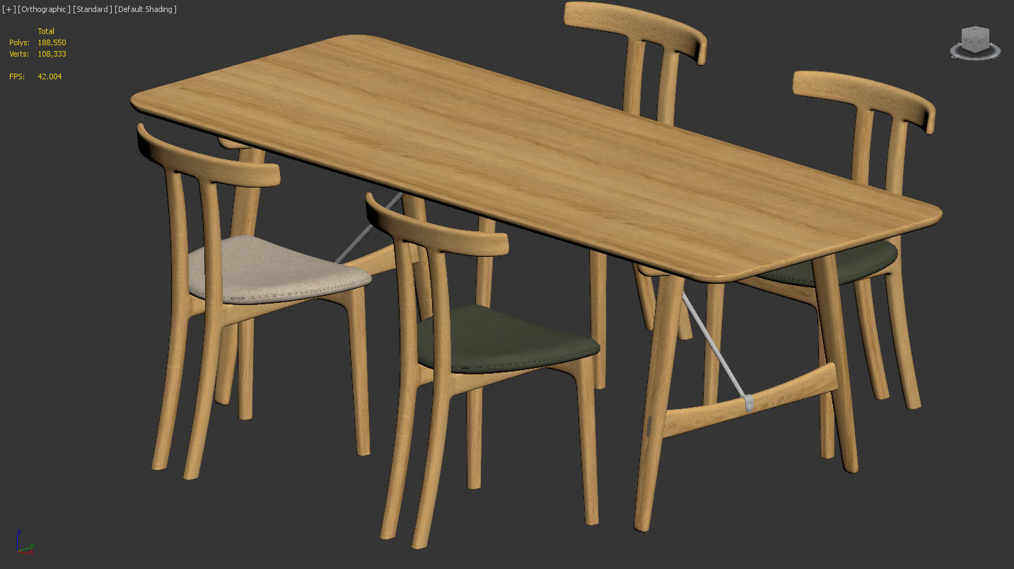 Dinning set by carl hansen 3D model_11
