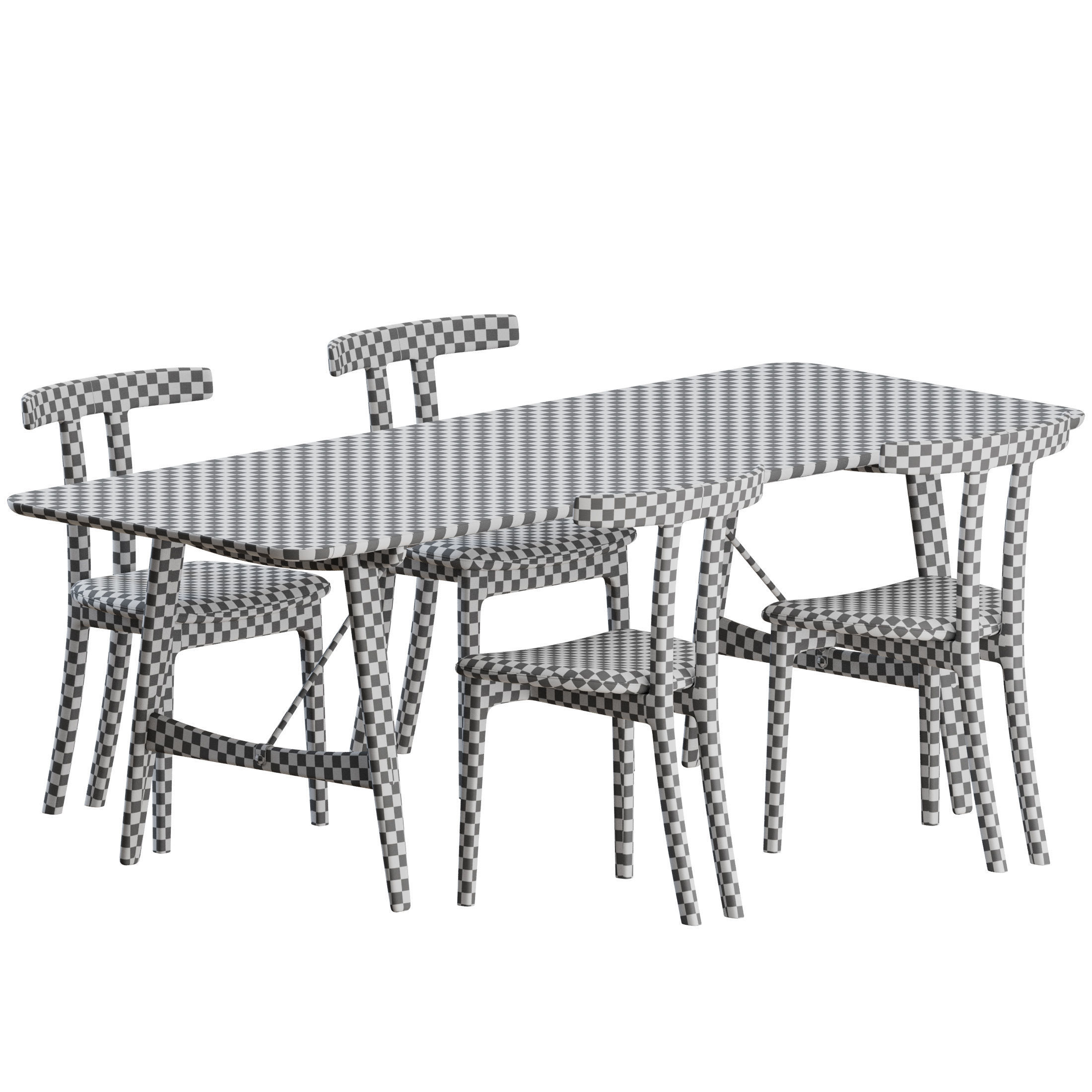 Dinning set by carl hansen 3D model_1