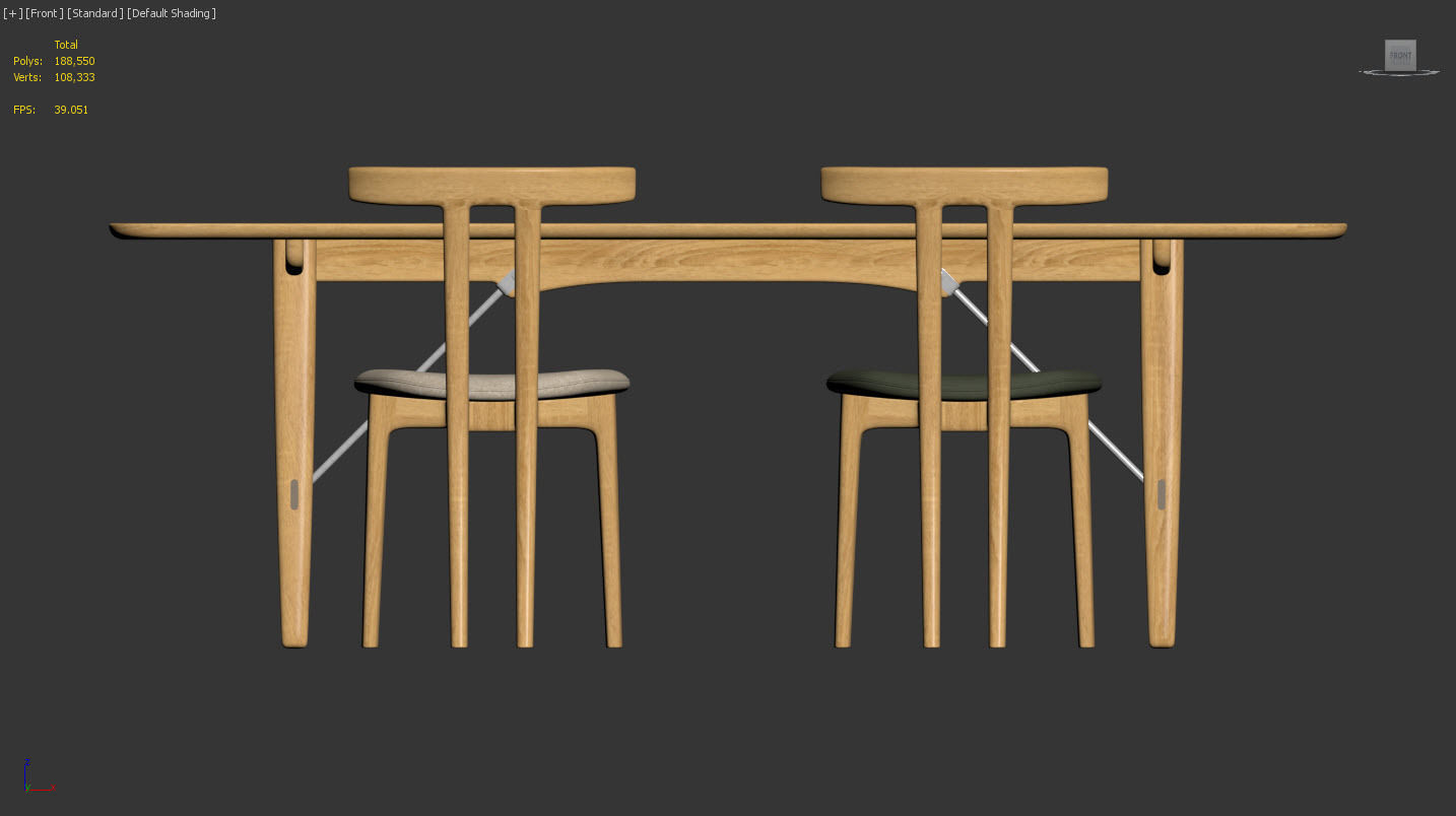 Dinning set by carl hansen 3D model_9