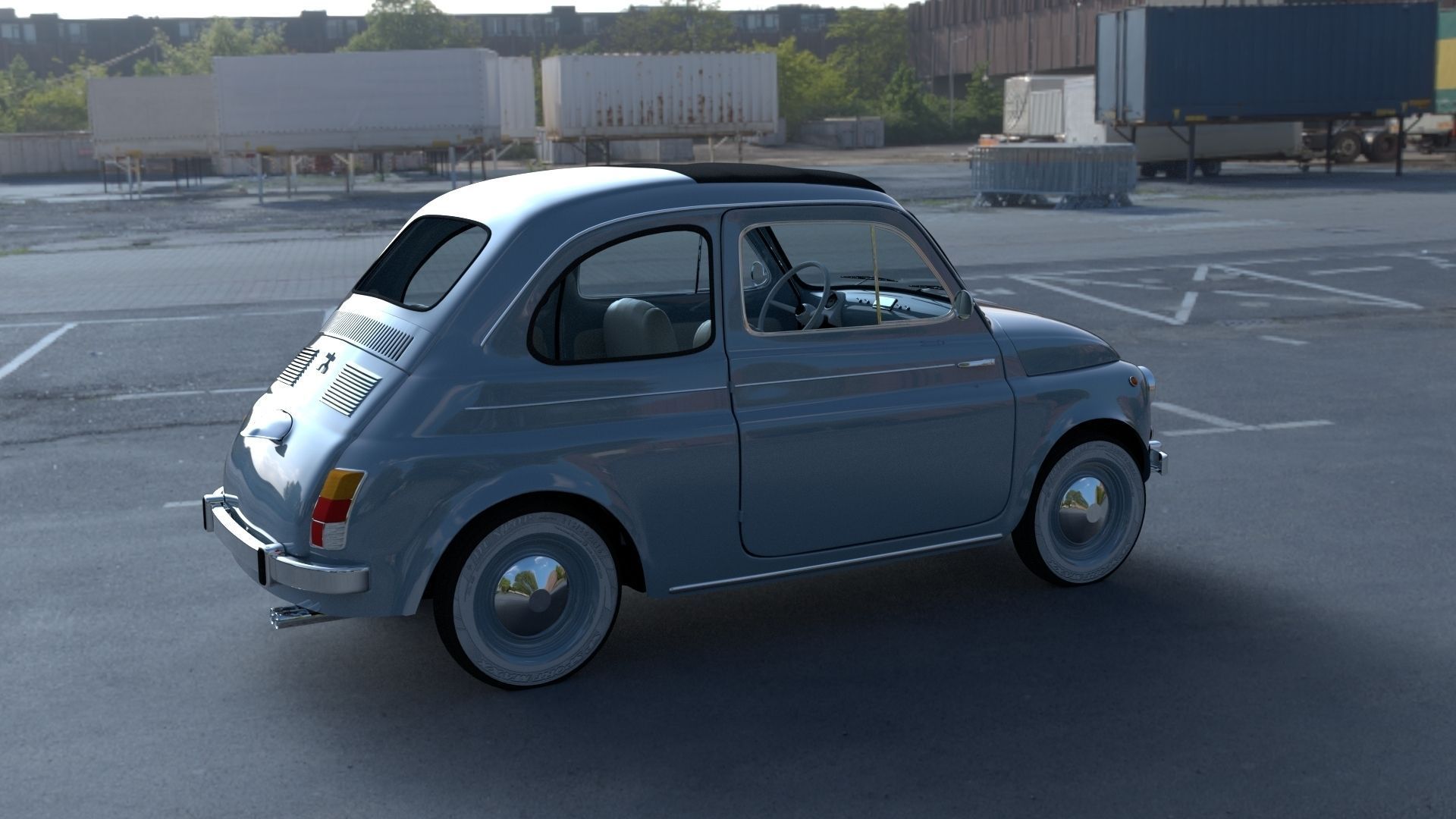 Fiat 500 Nuova 1957 with interior HDRI 3D model_37