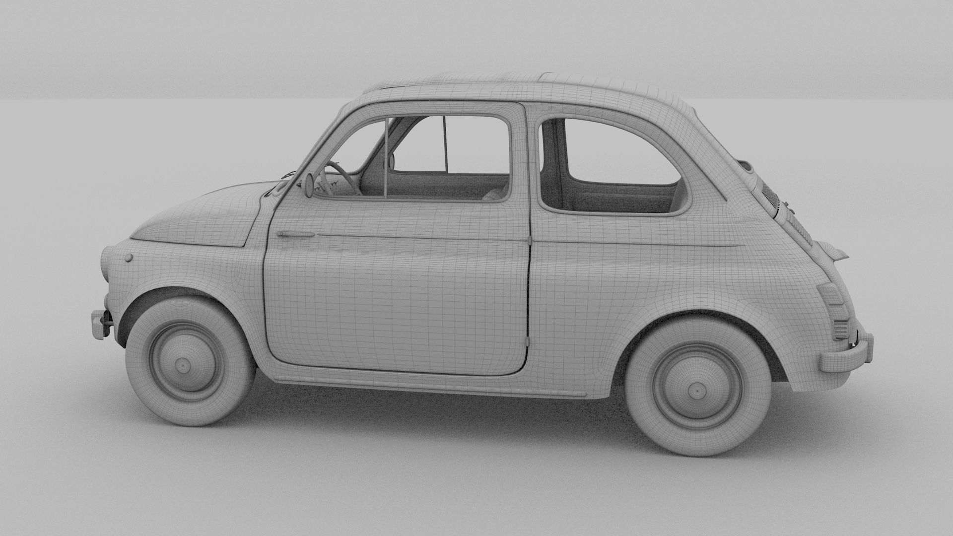 Fiat 500 Nuova 1957 with interior HDRI 3D model_20