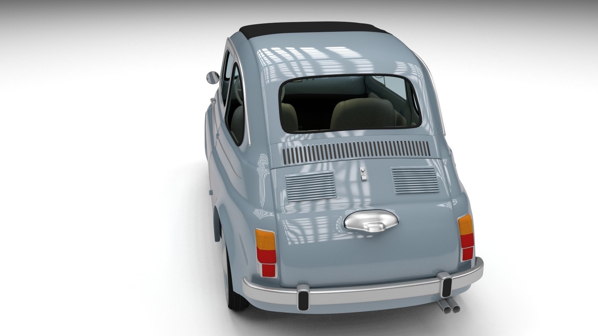 Fiat 500 Nuova 1957 with interior HDRI 3D model_2