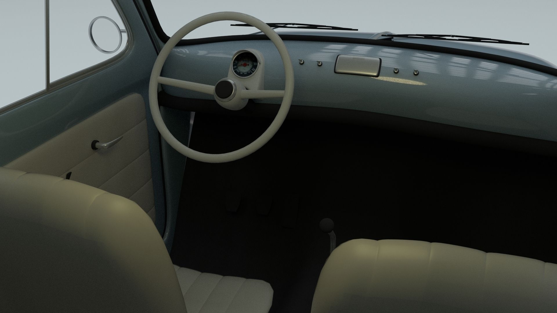 Fiat 500 Nuova 1957 with interior HDRI 3D model_32