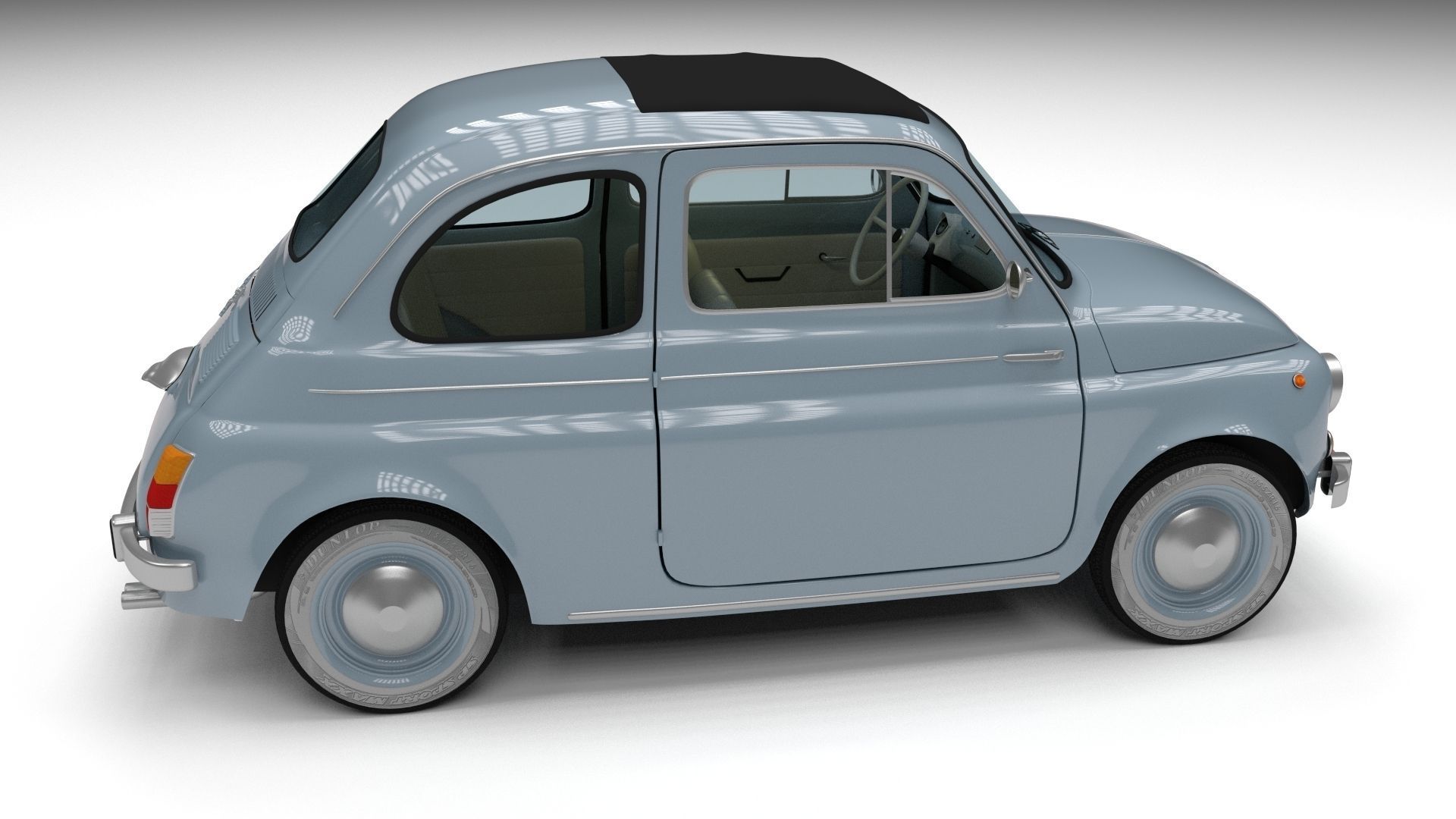 Fiat 500 Nuova 1957 with interior HDRI 3D model_31