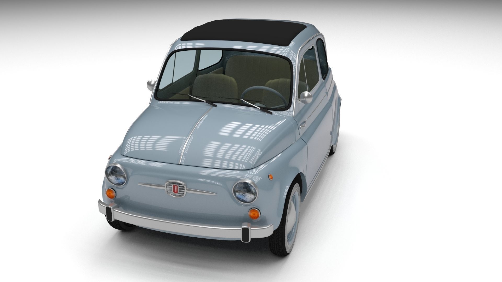 Fiat 500 Nuova 1957 with interior HDRI 3D model_42