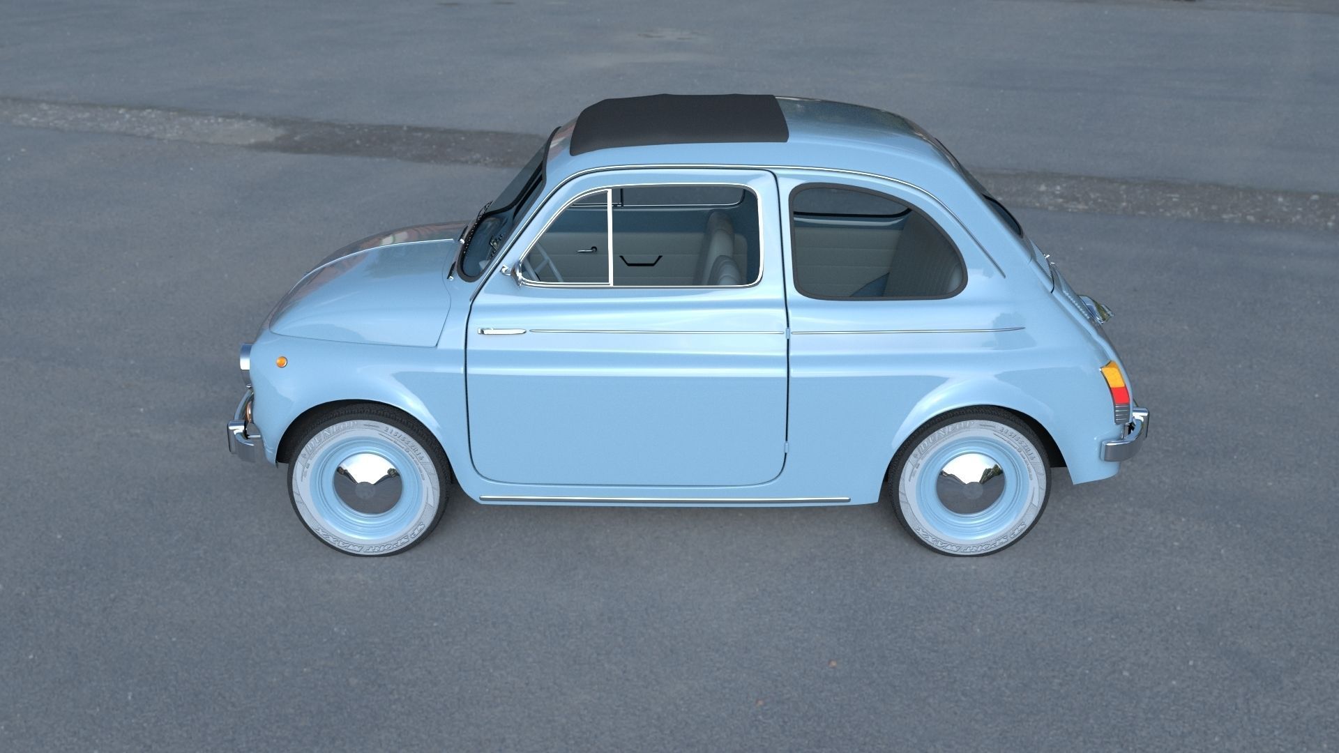 Fiat 500 Nuova 1957 with interior HDRI 3D model_21