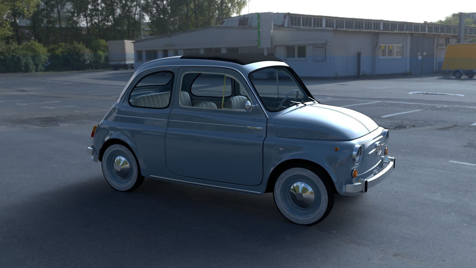 Fiat 500 Nuova 1957 with interior HDRI 3D model_18