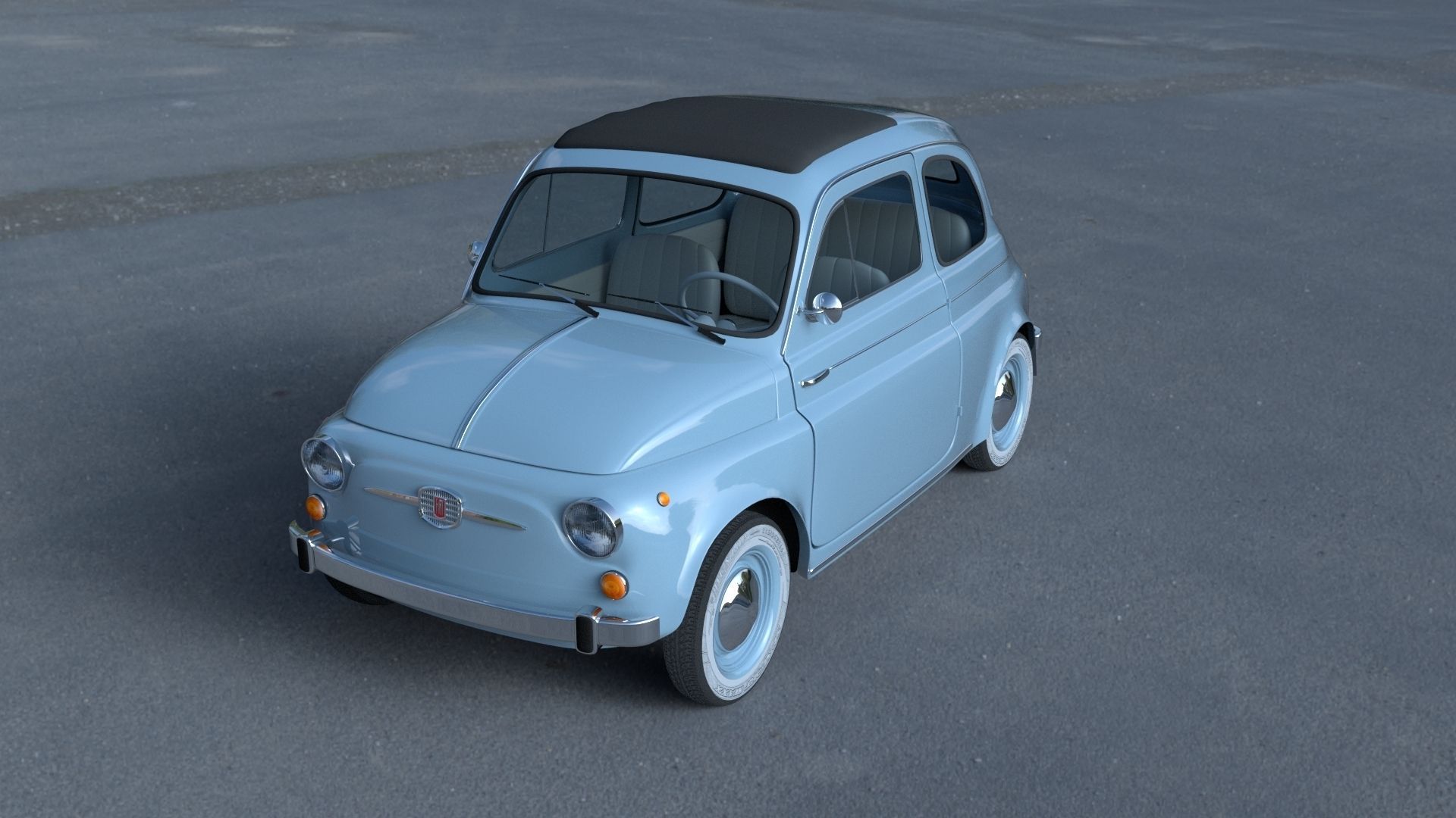 Fiat 500 Nuova 1957 with interior HDRI 3D model_40