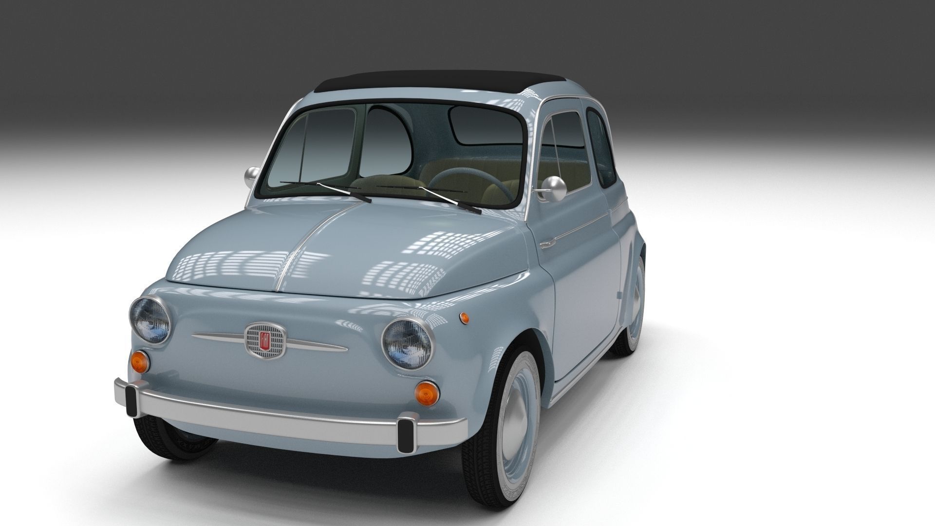 Fiat 500 Nuova 1957 with interior HDRI 3D model_28