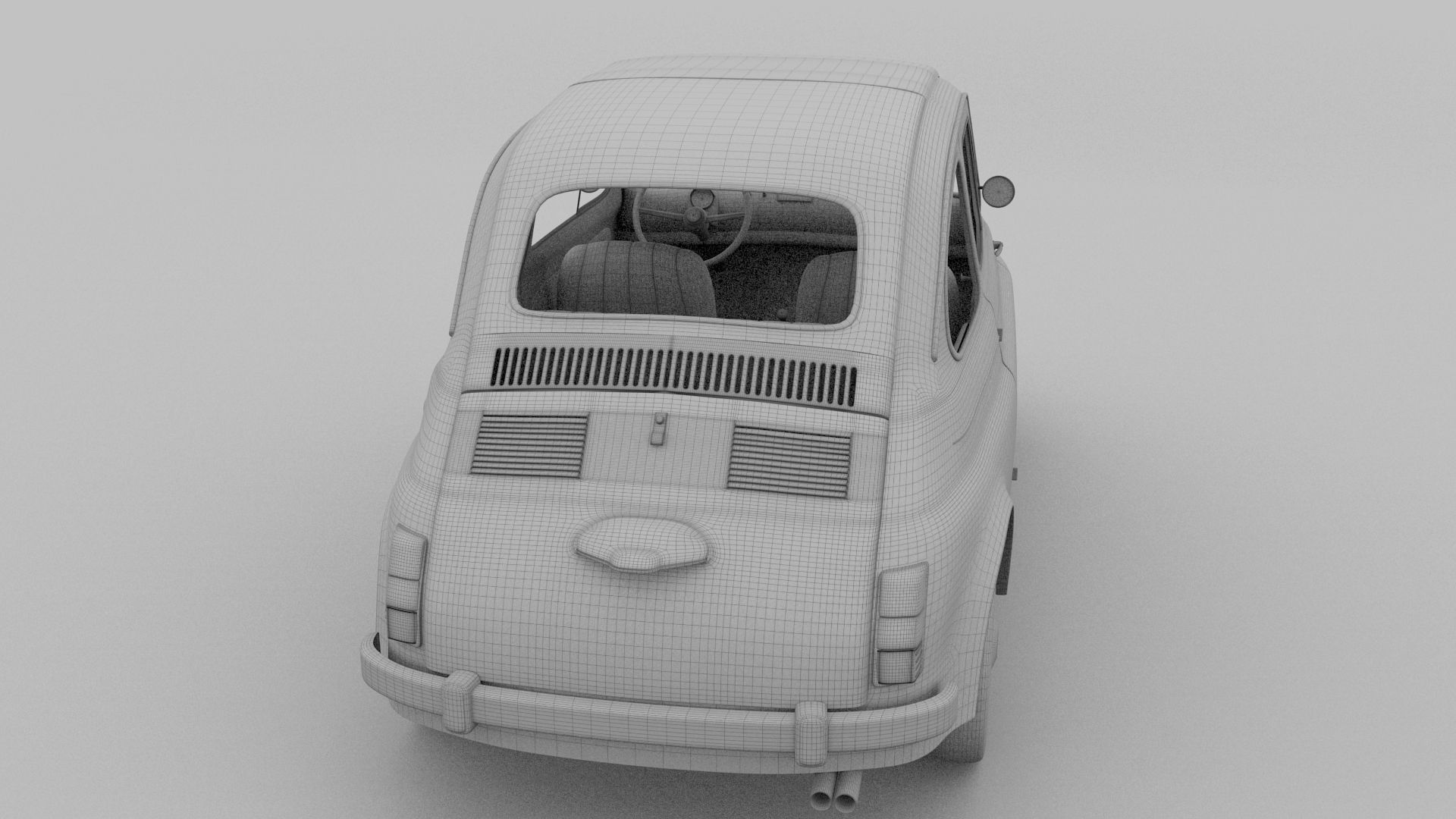 Fiat 500 Nuova 1957 with interior HDRI 3D model_35