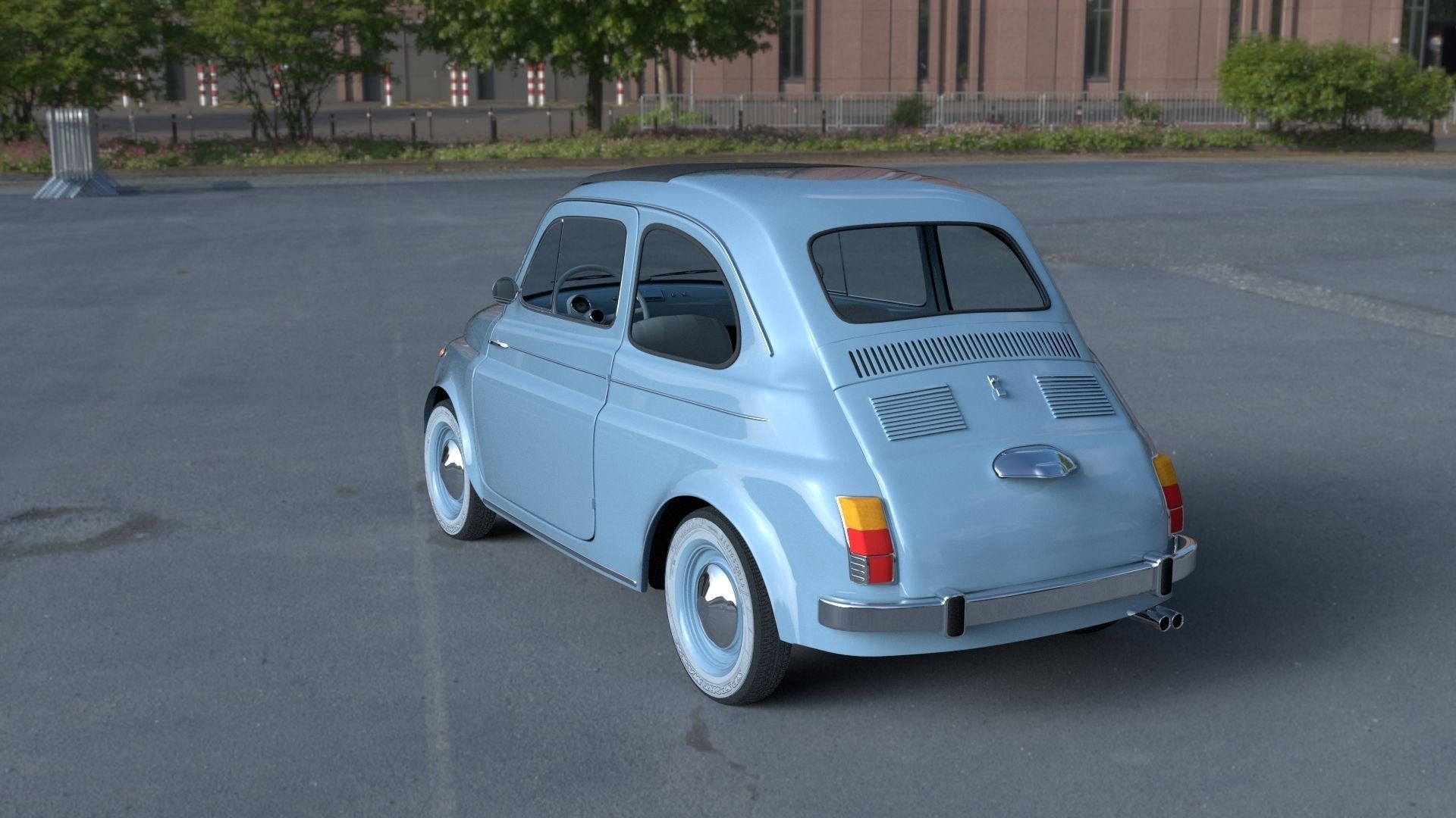 Fiat 500 Nuova 1957 with interior HDRI 3D model_19