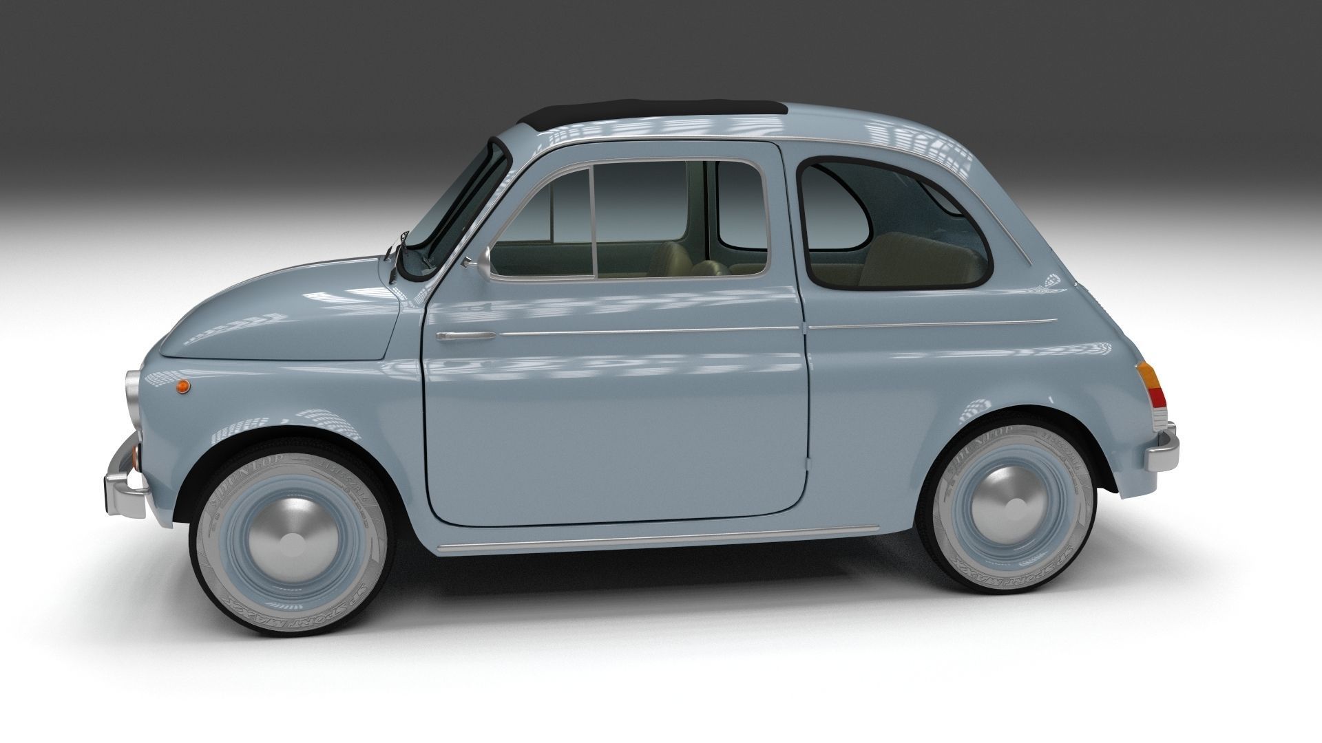 Fiat 500 Nuova 1957 with interior HDRI 3D model_23