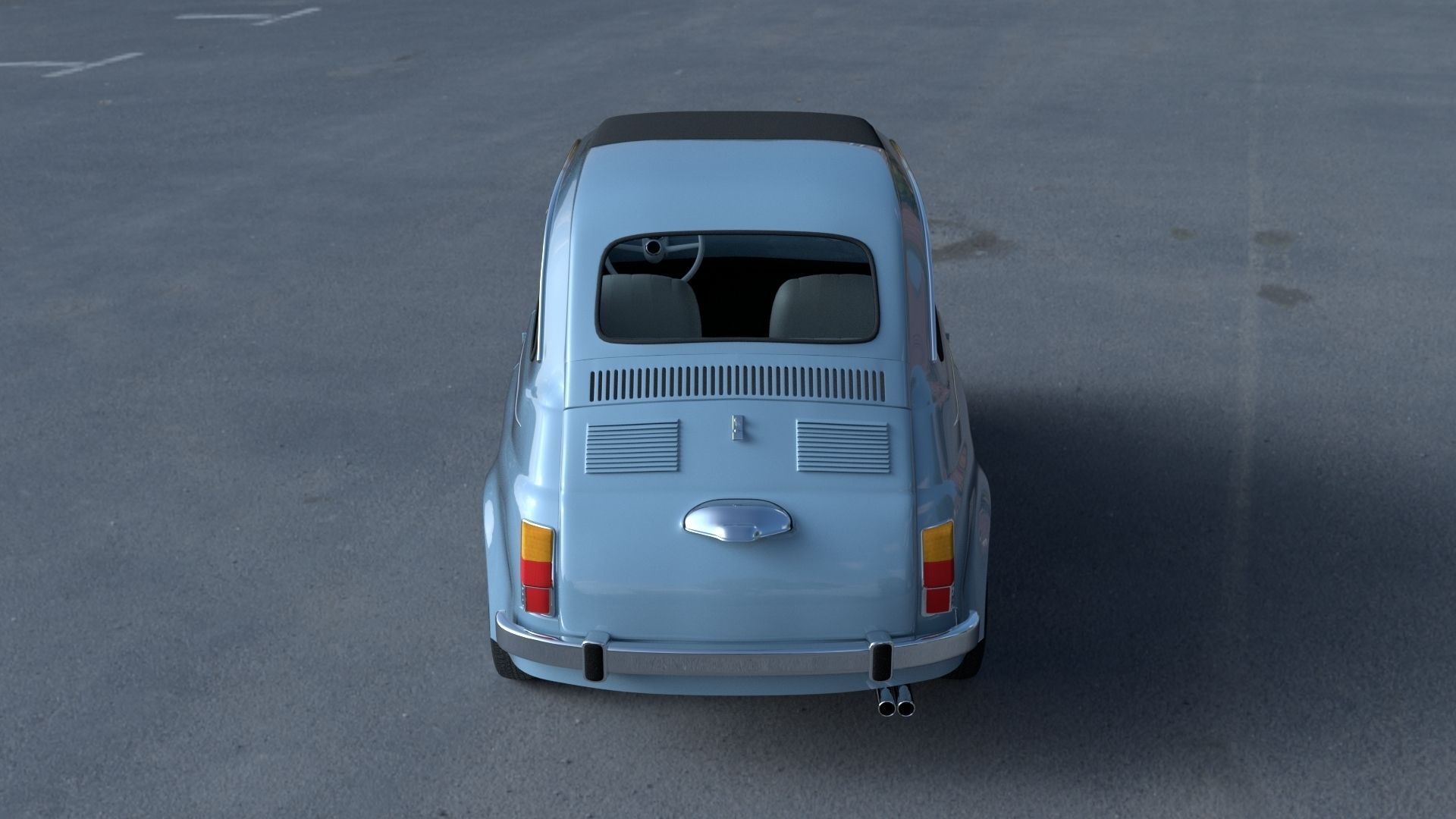 Fiat 500 Nuova 1957 with interior HDRI 3D model_26