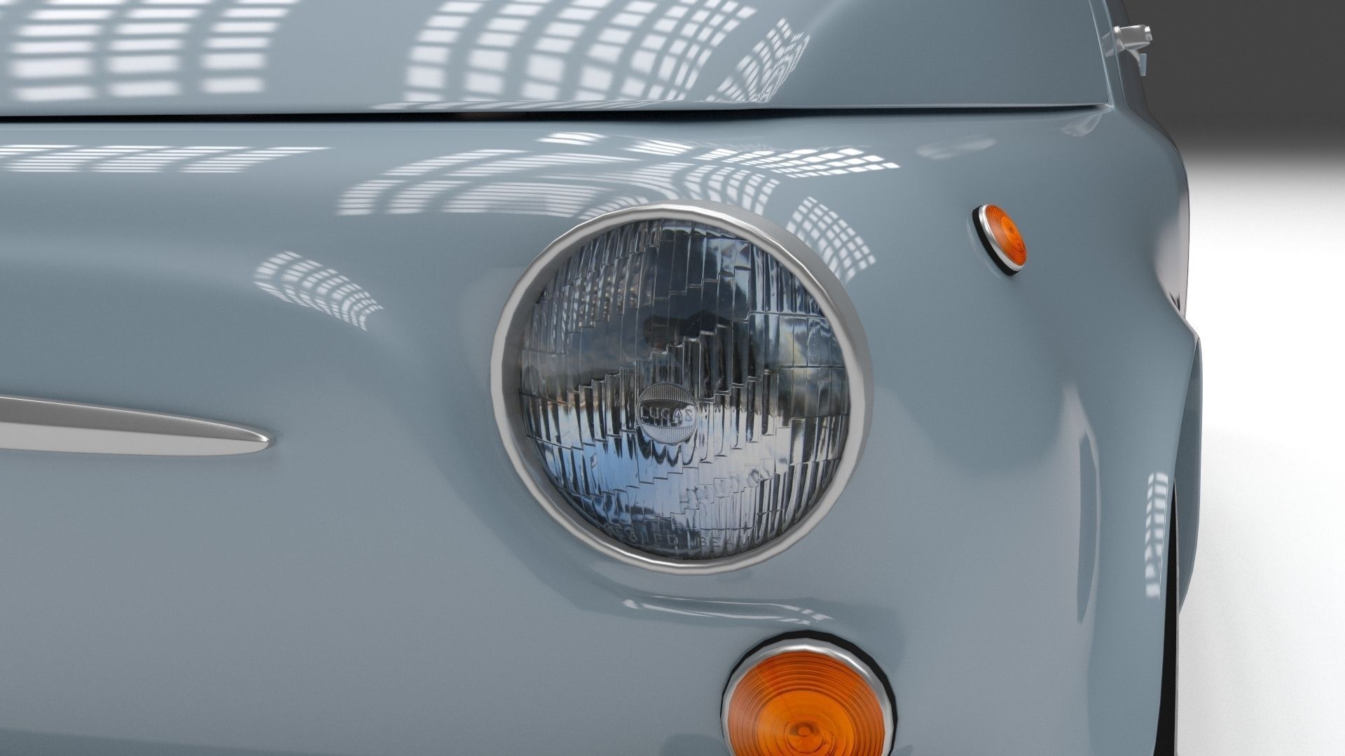 Fiat 500 Nuova 1957 with interior HDRI 3D model_9