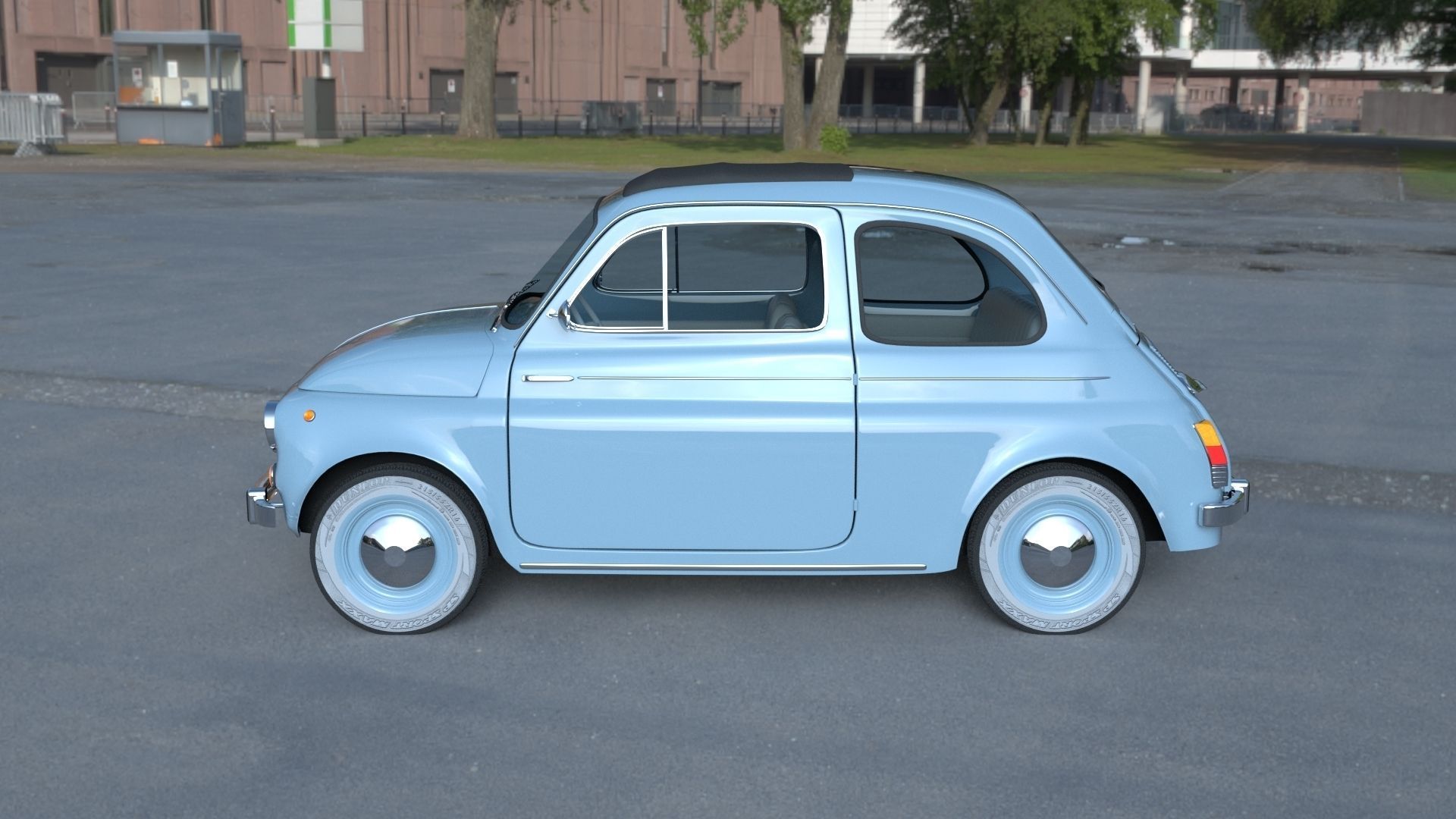 Fiat 500 Nuova 1957 with interior HDRI 3D model_10
